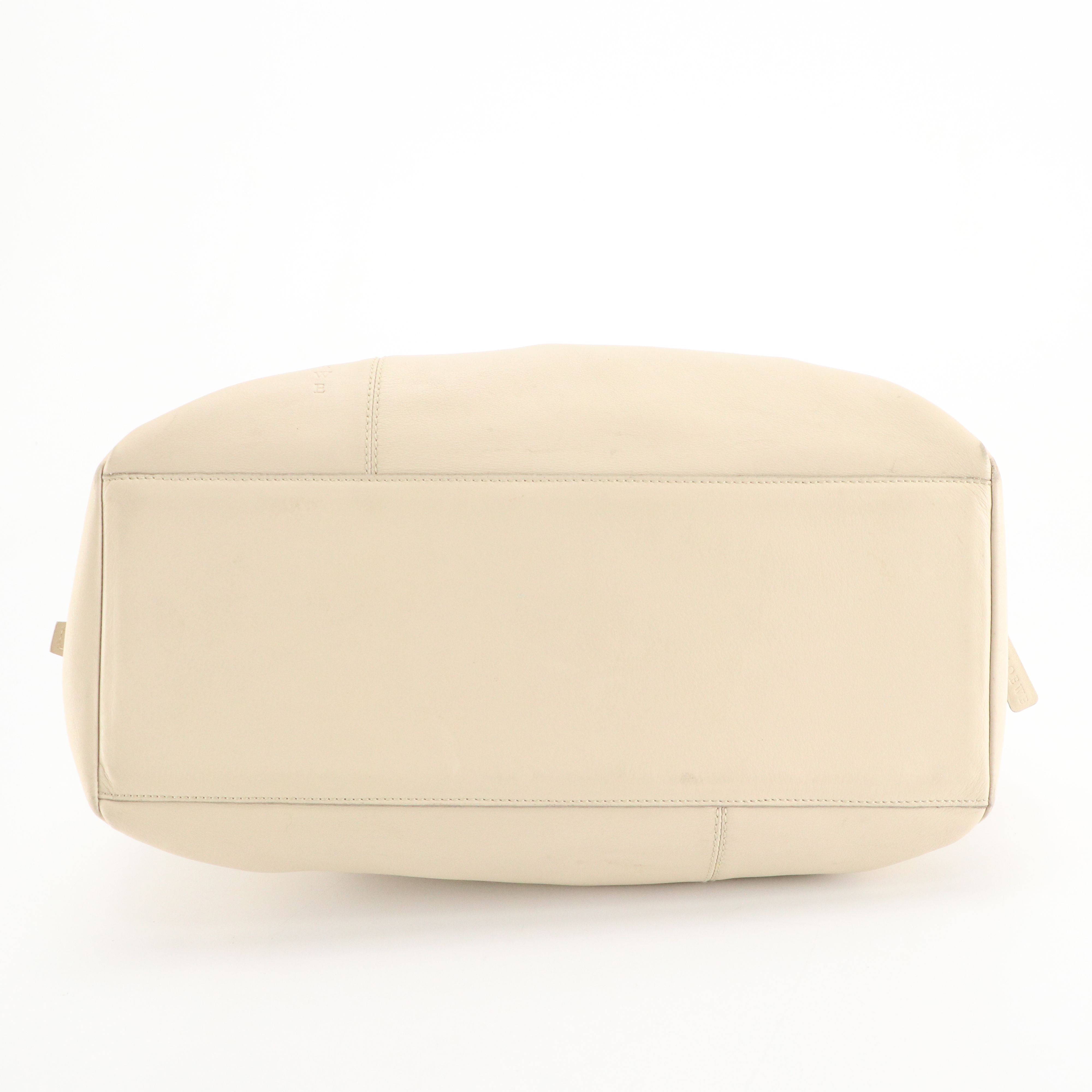 Loewe Domed Zip-Around Handbag in Ivory Calfskin Leather'