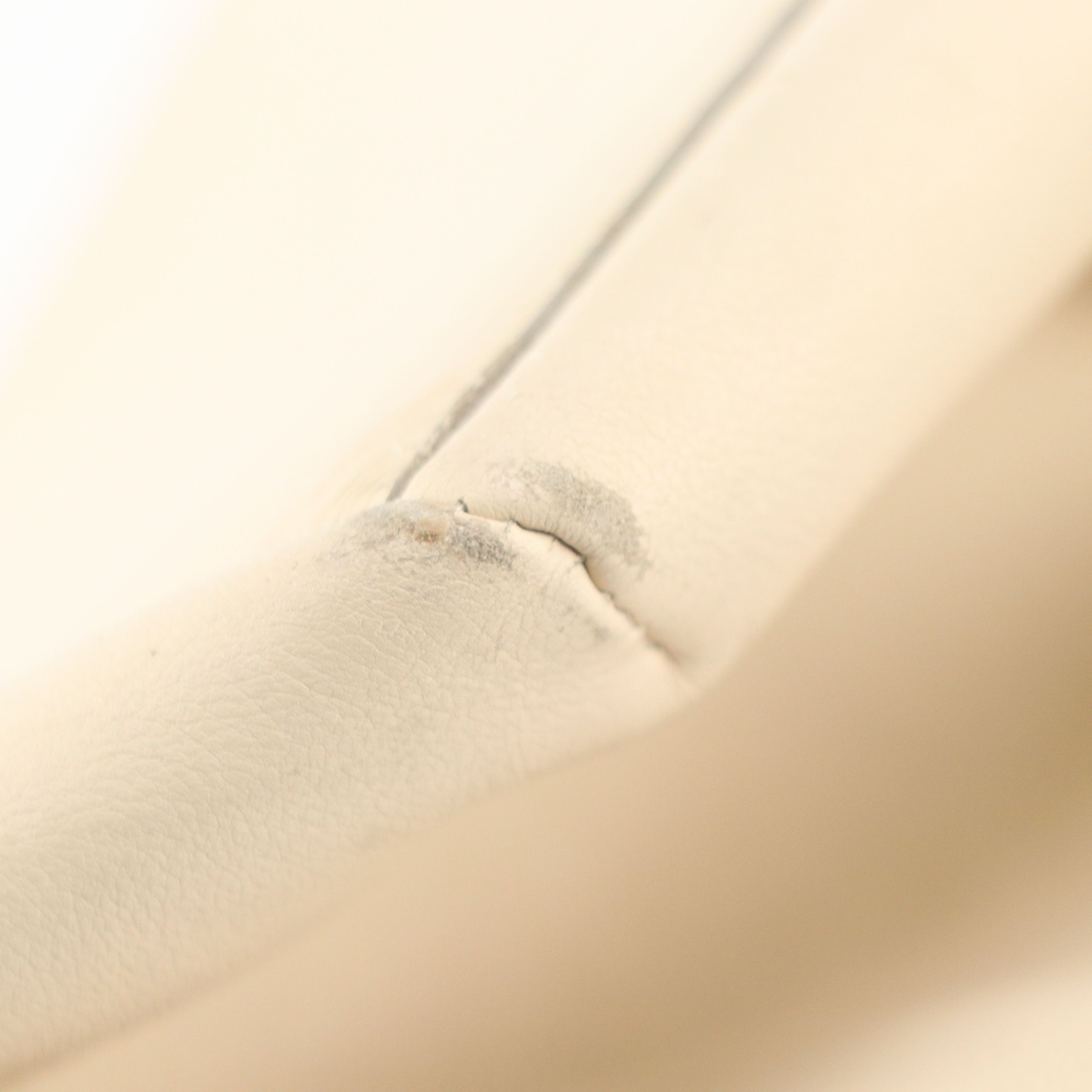 Loewe Domed Zip-Around Handbag in Ivory Calfskin Leather'