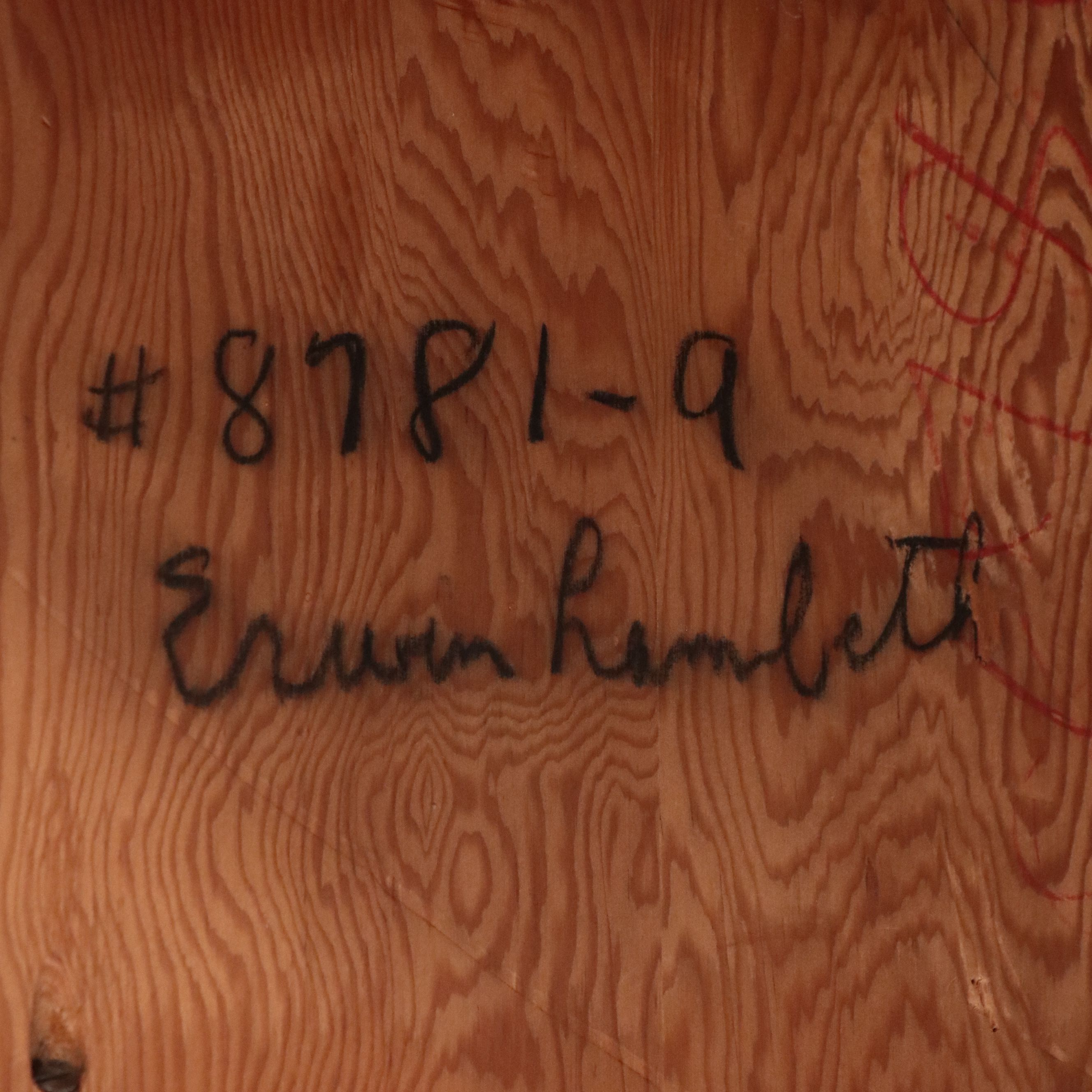 Erwin Lambeth Postmodern Style Wooden Pedestal Table