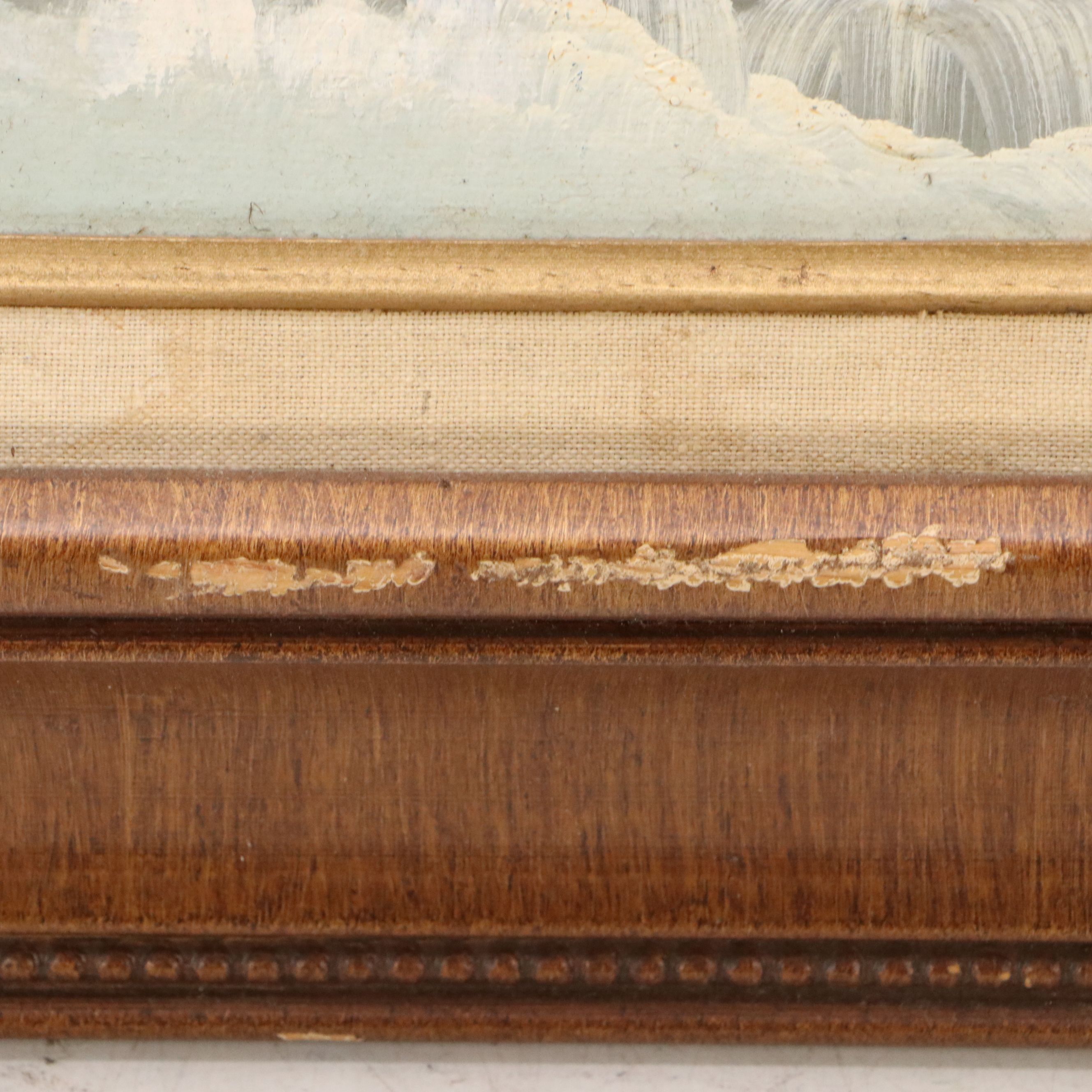 Acrylic Painting of Crashing Waves, Late 20th Century