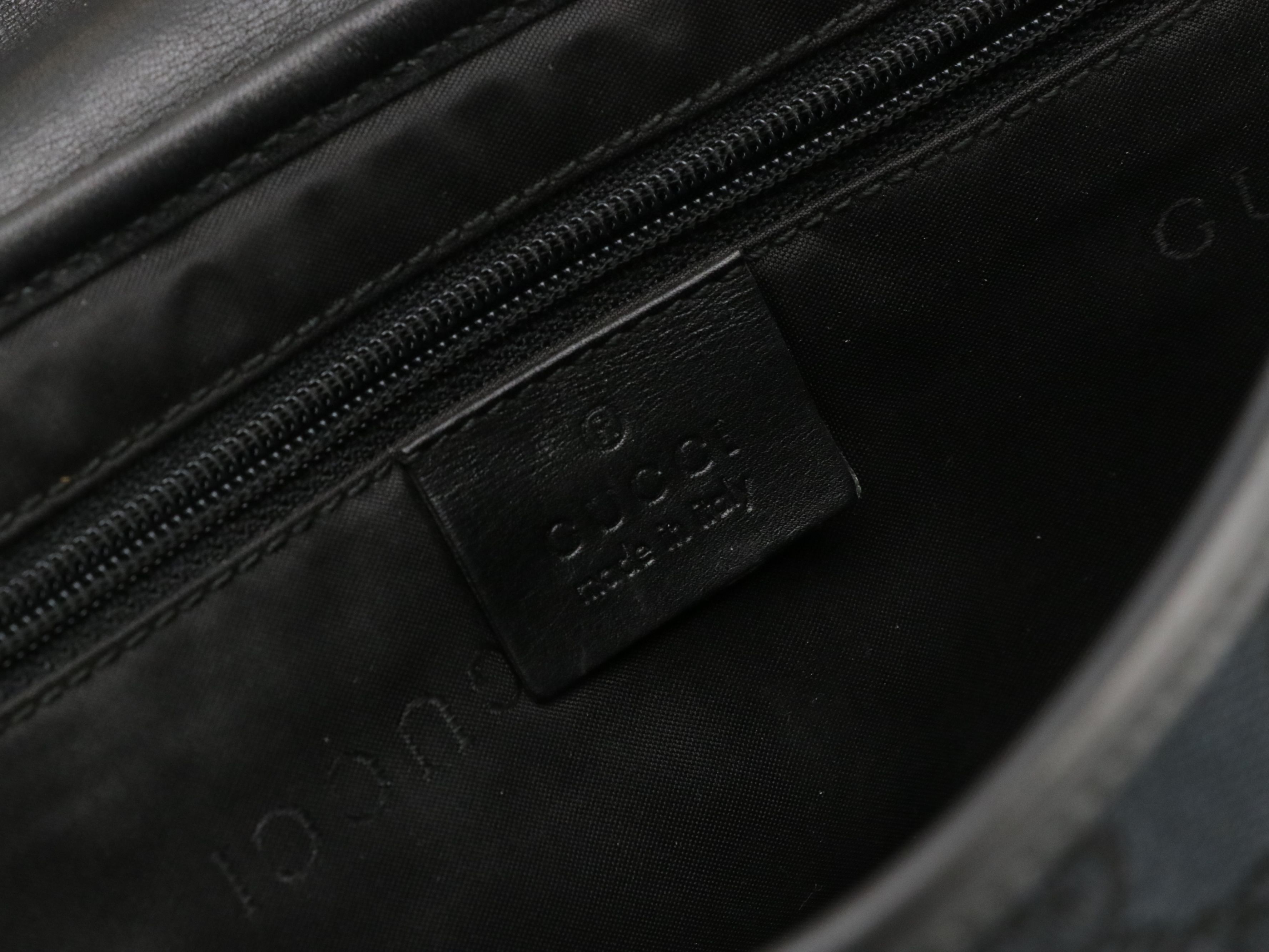 Gucci Tiger Charm Front-Flap Crossbody Bag in Black GG Canvas and Leather Trim