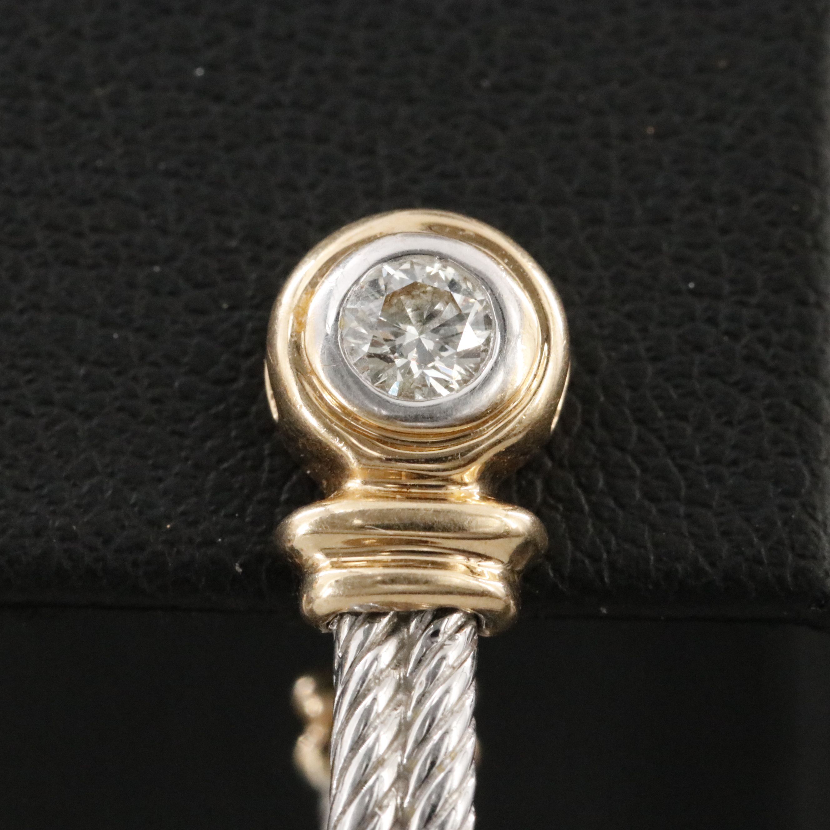 14K Two-Tone 0.35 CTW Diamond Half Hoop Earrings