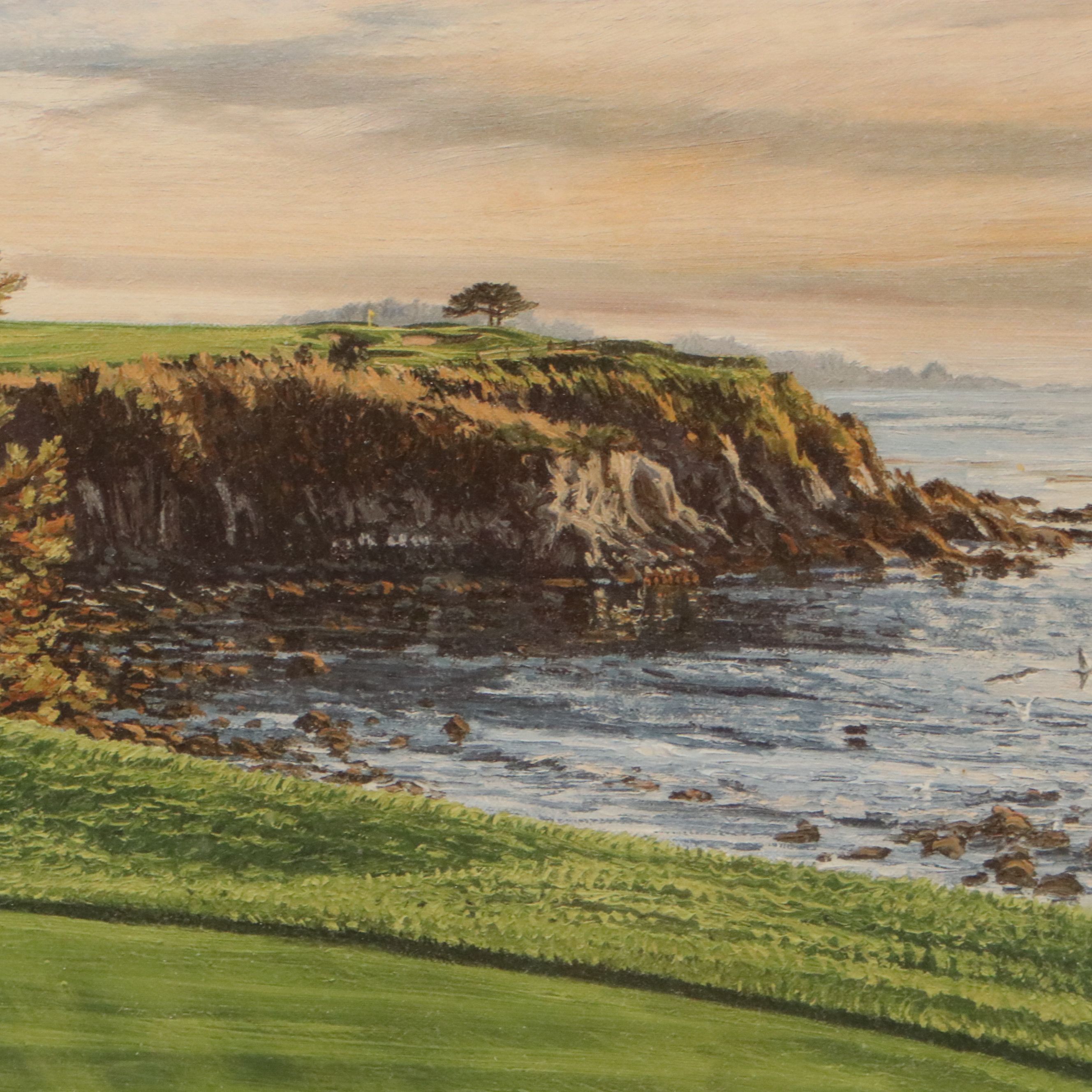 Linda Hartough Offset Lithograph "The 5th Hole", and U.S. Open Scorecard, 2000