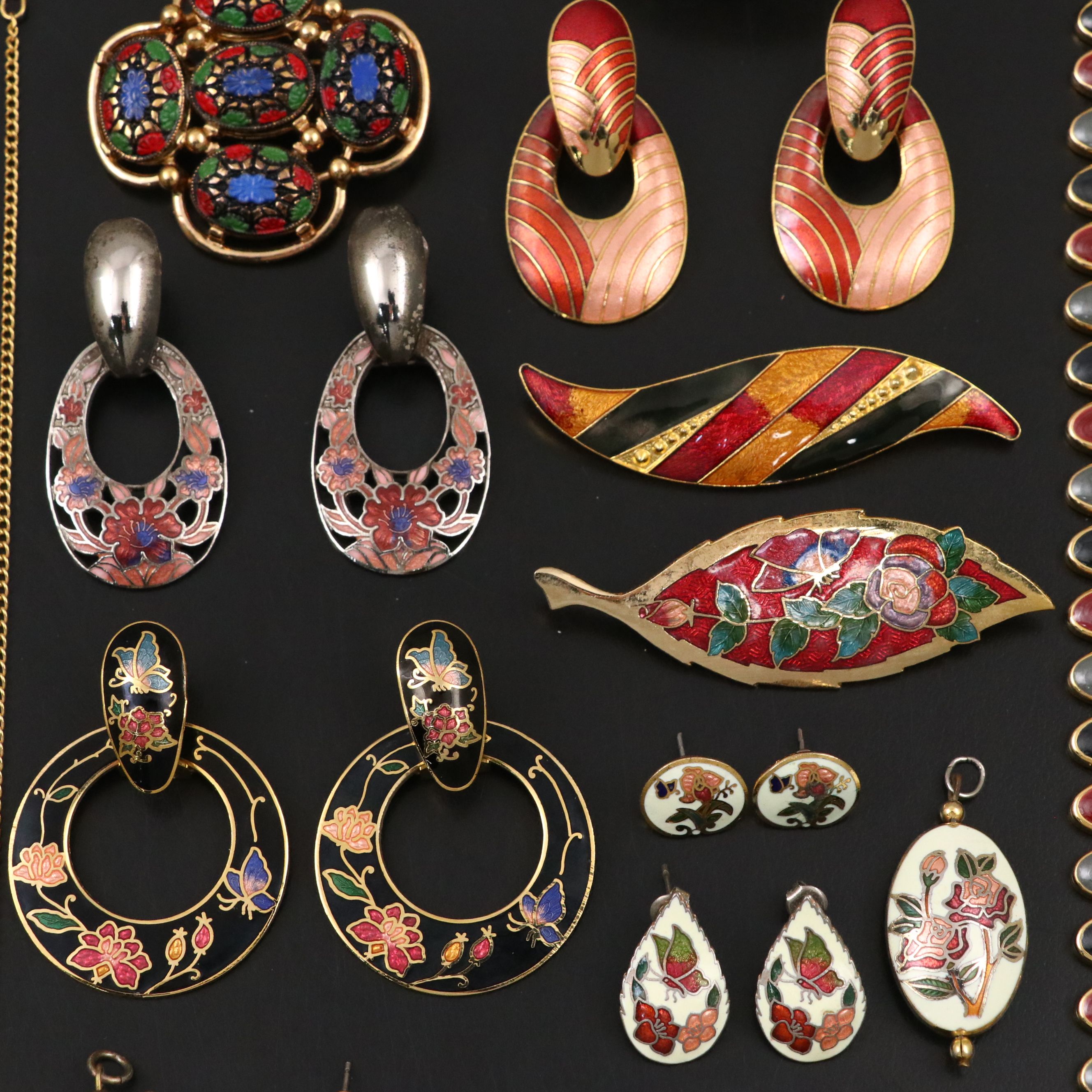 Cloisonné and Porcelain Featured in Vintage Jewelry