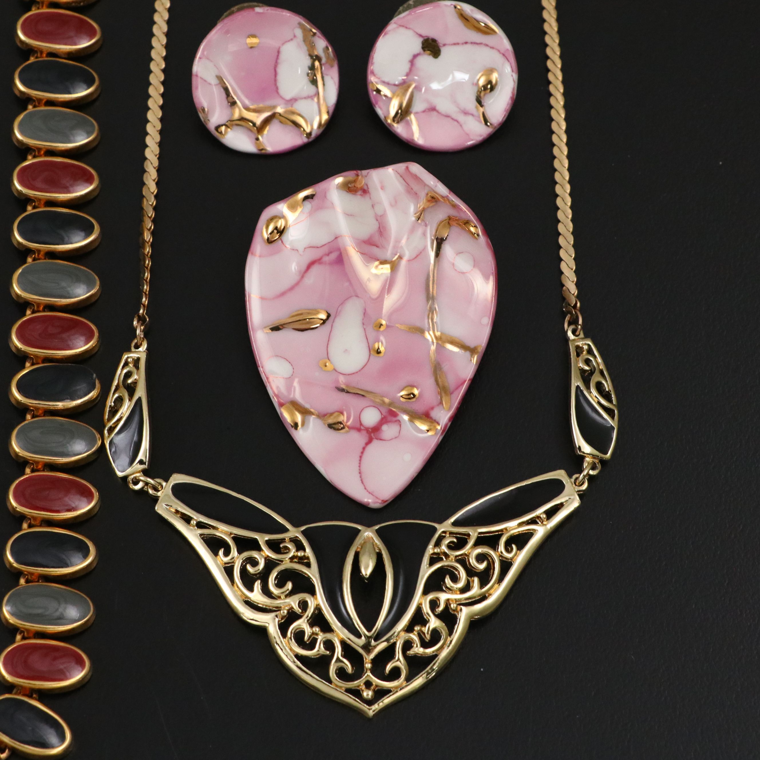Cloisonné and Porcelain Featured in Vintage Jewelry