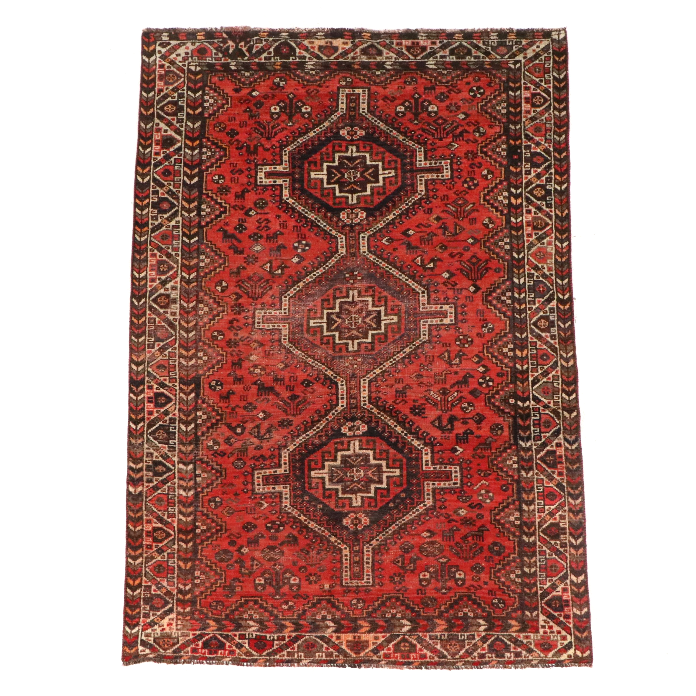 5' x 7'10 Hand-Knotted Persian Shiraz Area Rug