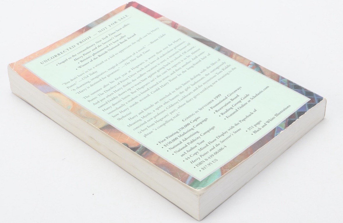 Advance Reader's Copy "Harry Potter and the Chamber of Secrets" by J. K. Rowling