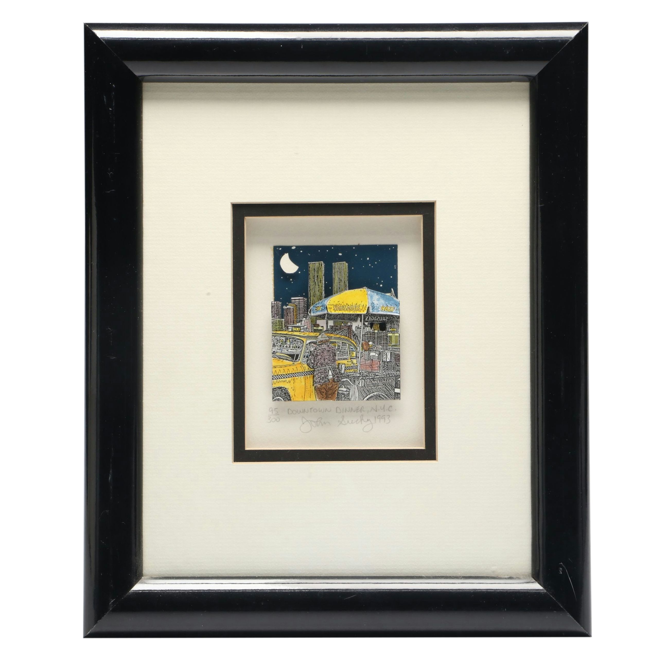 John Suchy 3D Lithograph "Downtown Dinner, NYC," 1993