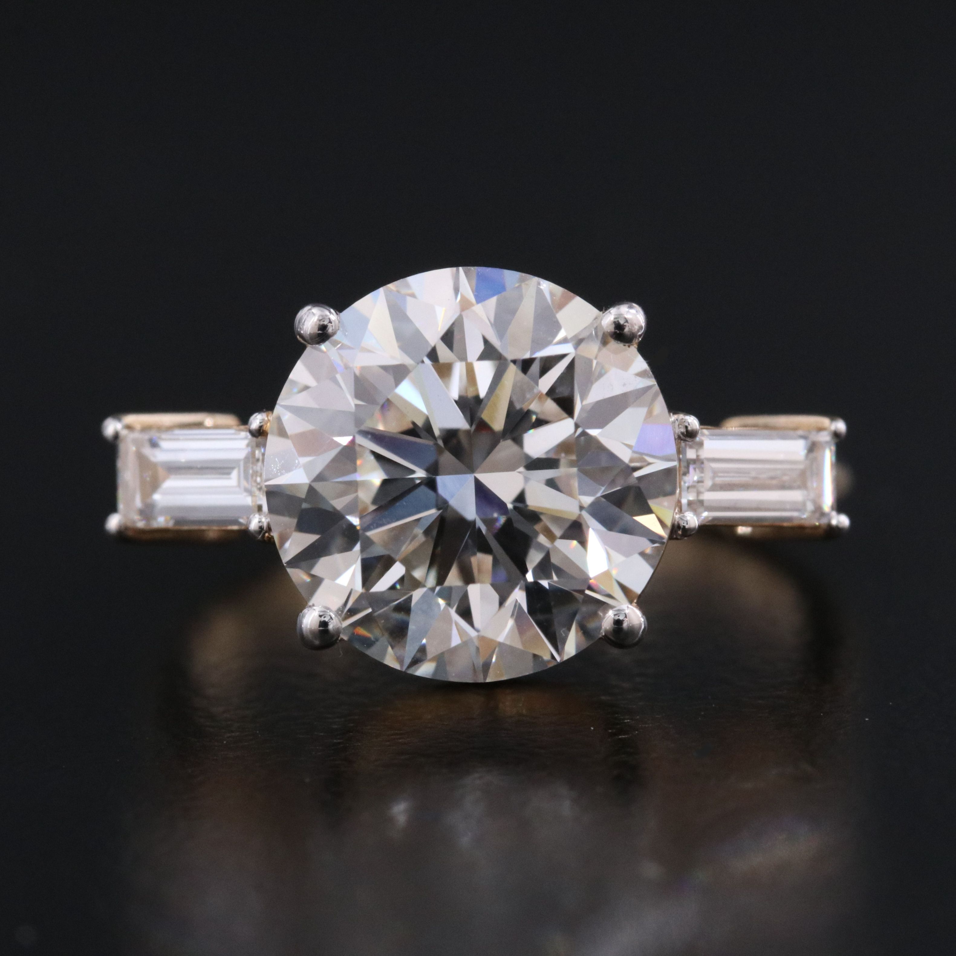 18K 4.38 CTW Lab Grown Diamond Ring with IGI Report