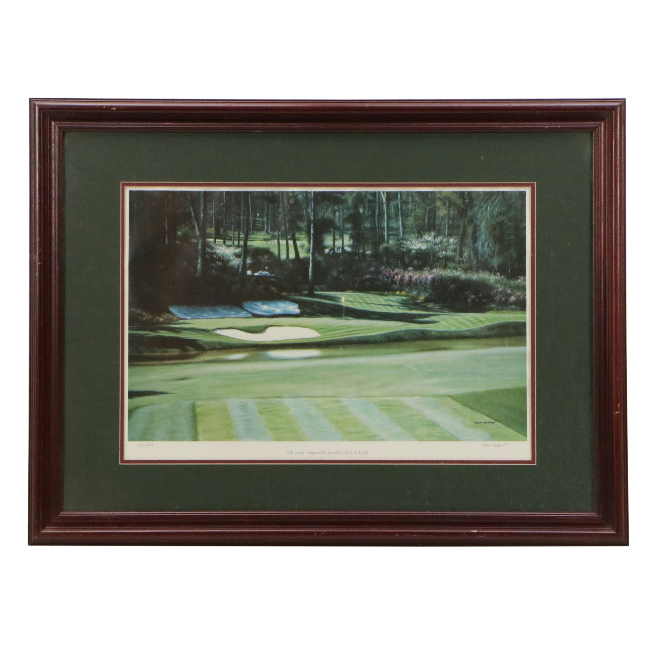 Simon Stallwood Offset Lithograph "12th green," Late 20th Century