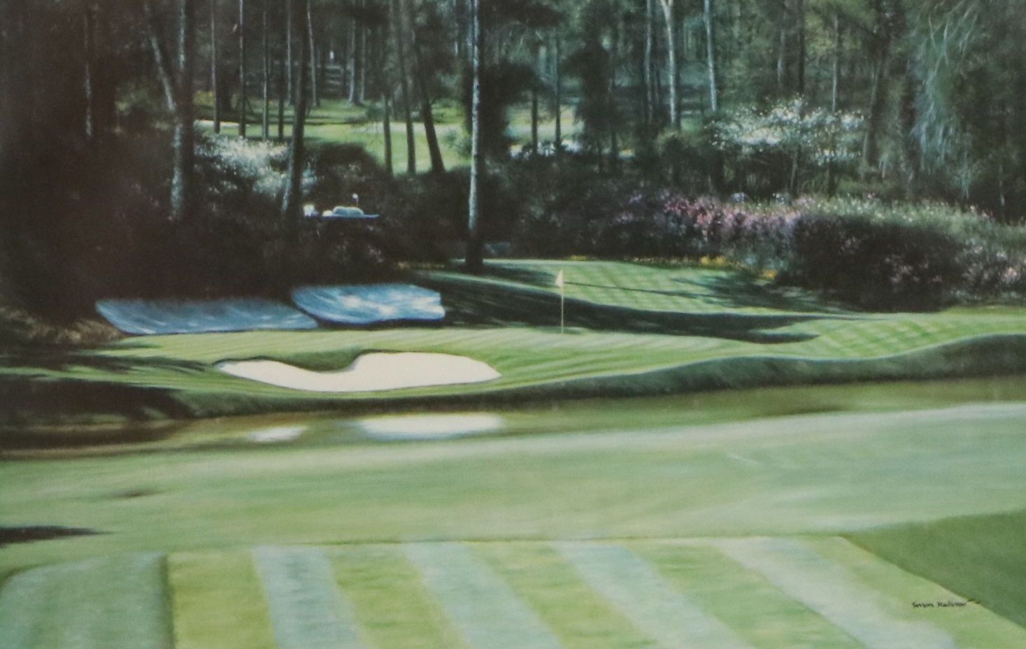 Simon Stallwood Offset Lithograph "12th green," Late 20th Century
