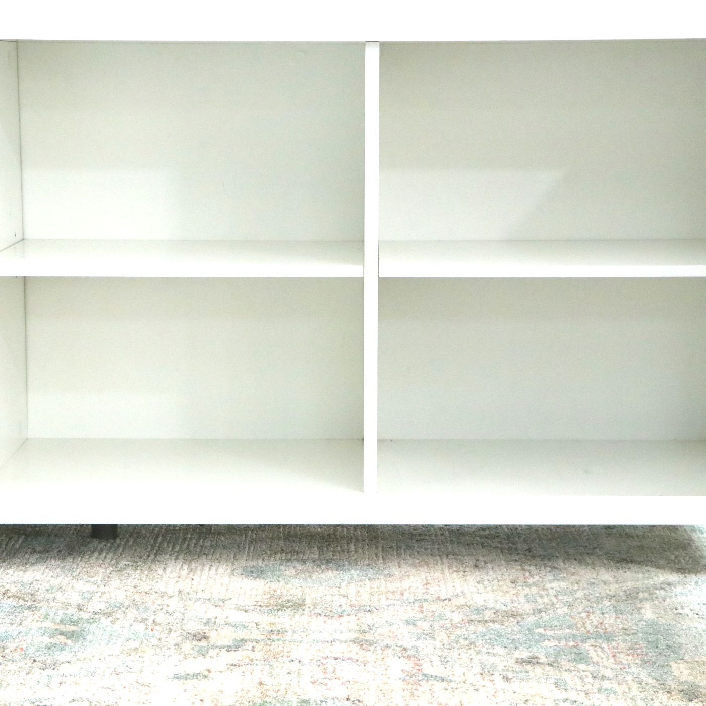 Moe’s Home Collection "Neo" White Lacquered Sideboard with Stainless Steel Frame