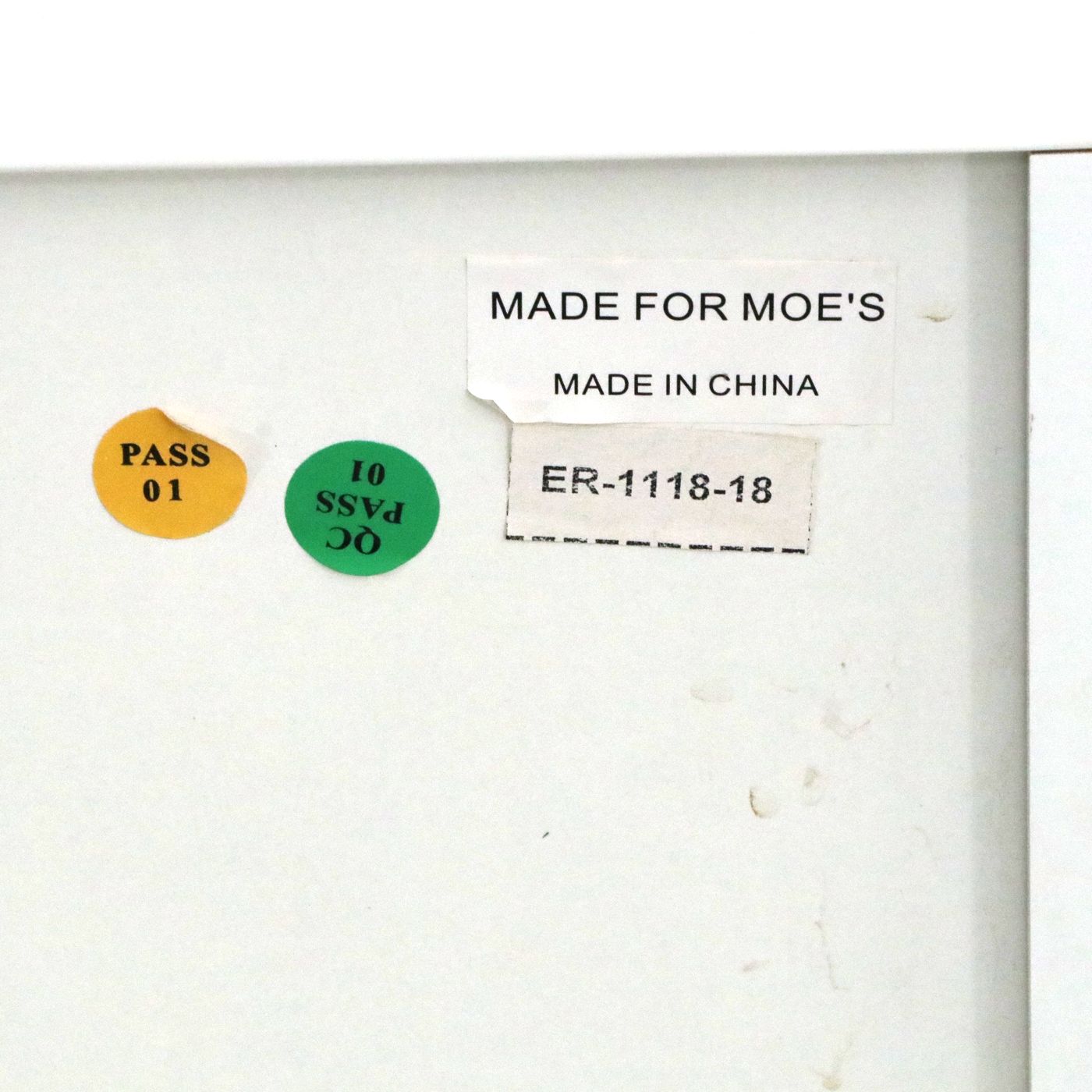 Moe’s Home Collection "Neo" White Lacquered Sideboard with Stainless Steel Frame