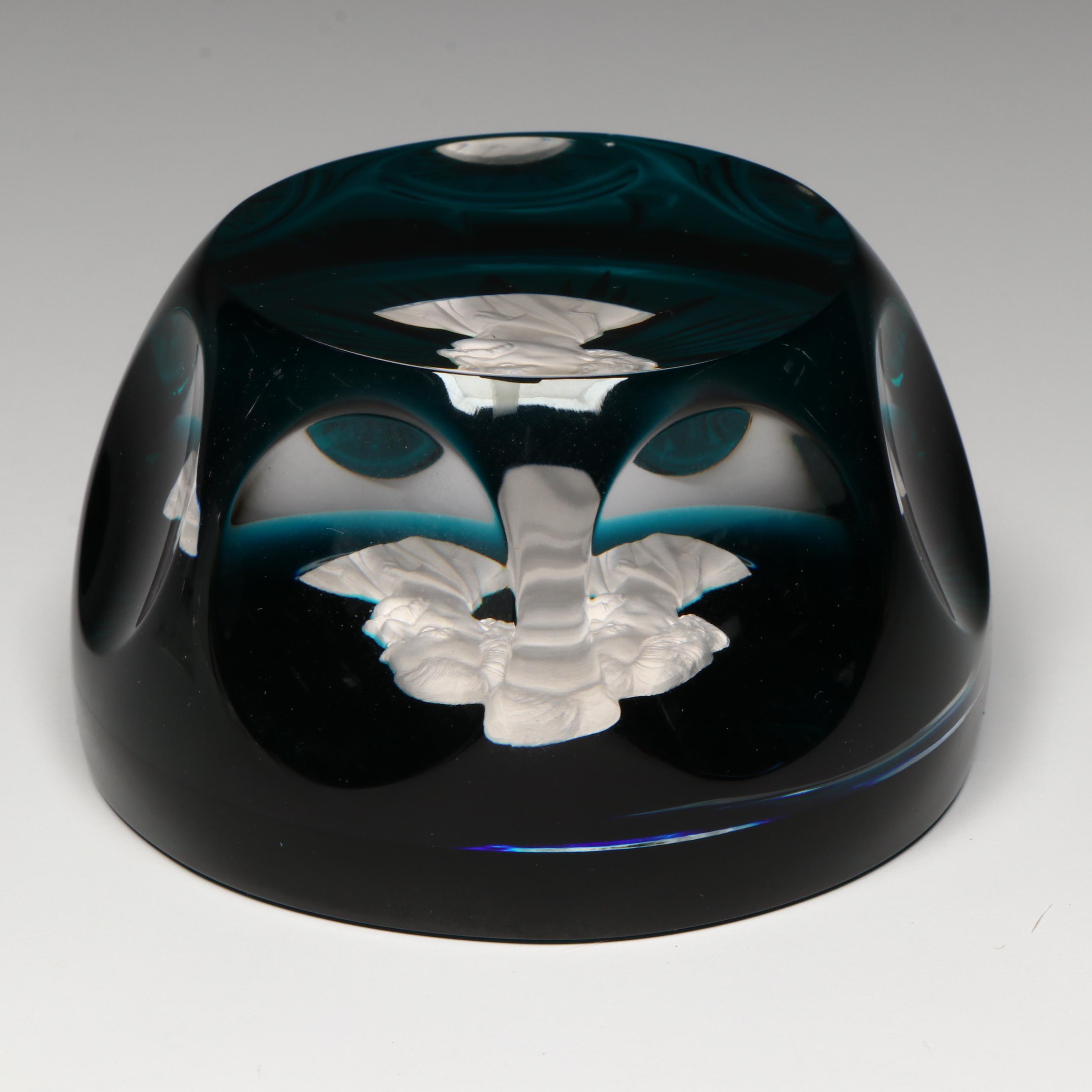 Cristal d'Albret Mark Twain Sulphide Glass Paperweight