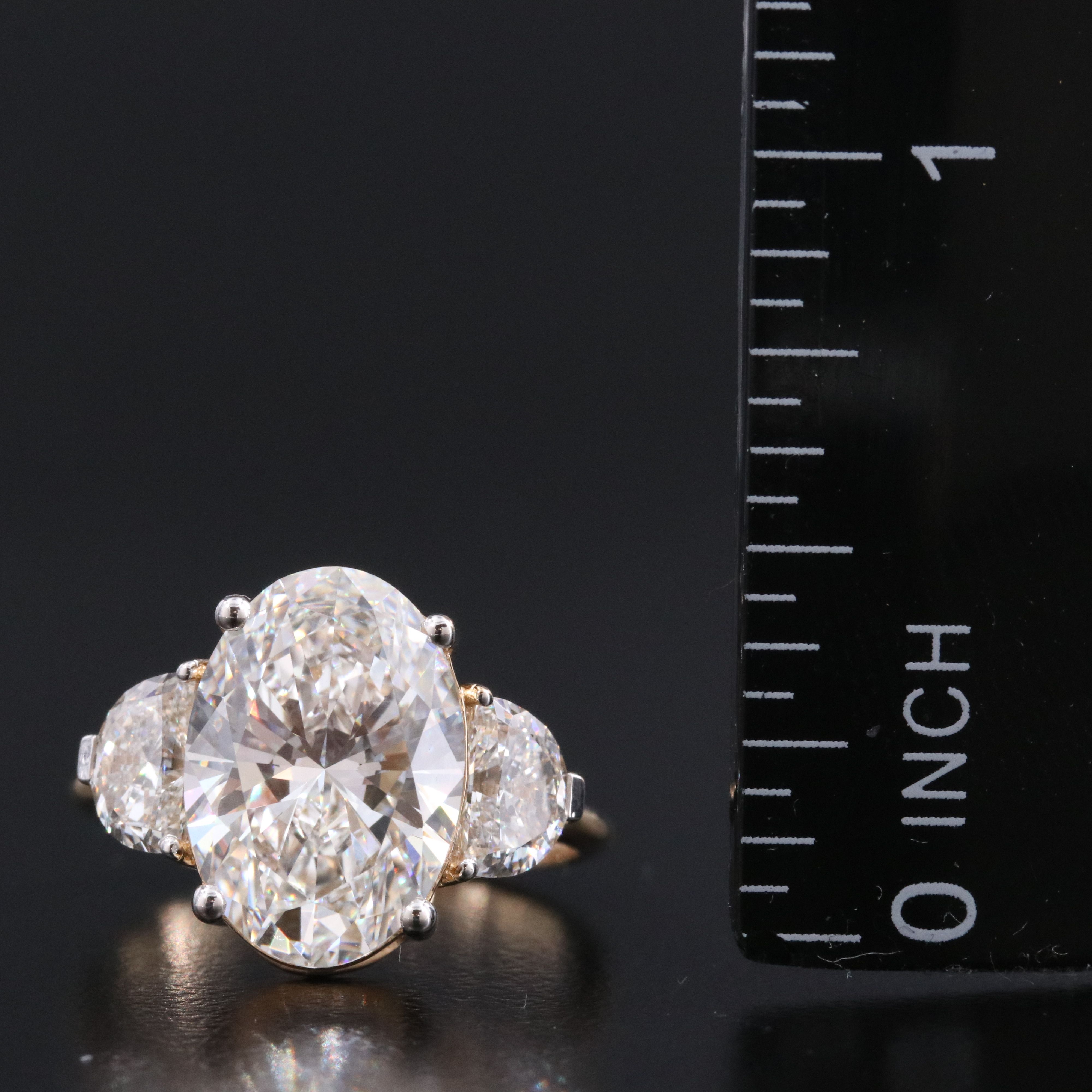 18K 4.89 CTW Lab Grown Diamond Ring with IGI Report