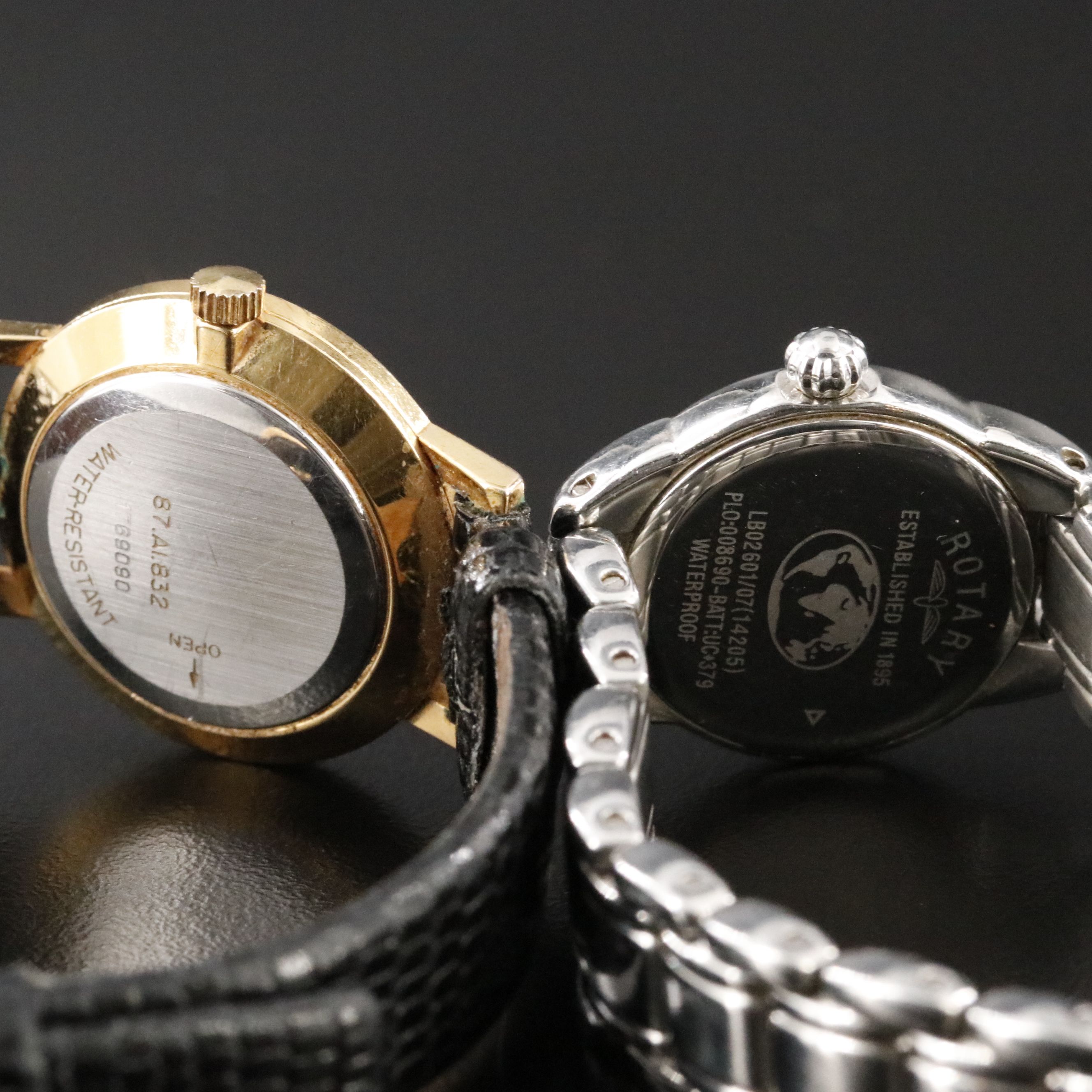 Movado Museum Classic and Rotary Mother-of-Pearl and Diamond Dial Watch