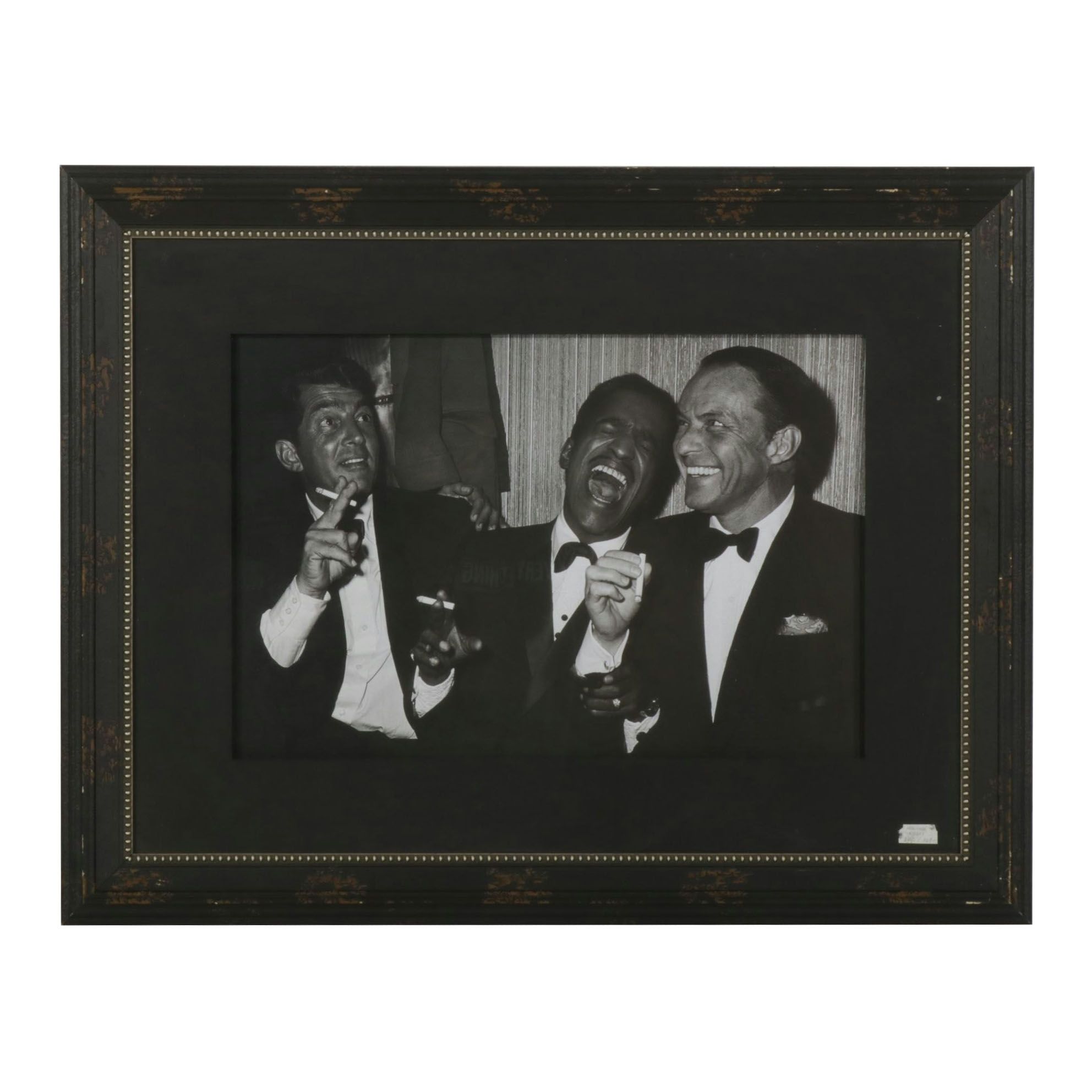 Offset Lithograph Photo of "Rat Pack" Dean Martin, Sammy Davis, Frank Sinatra