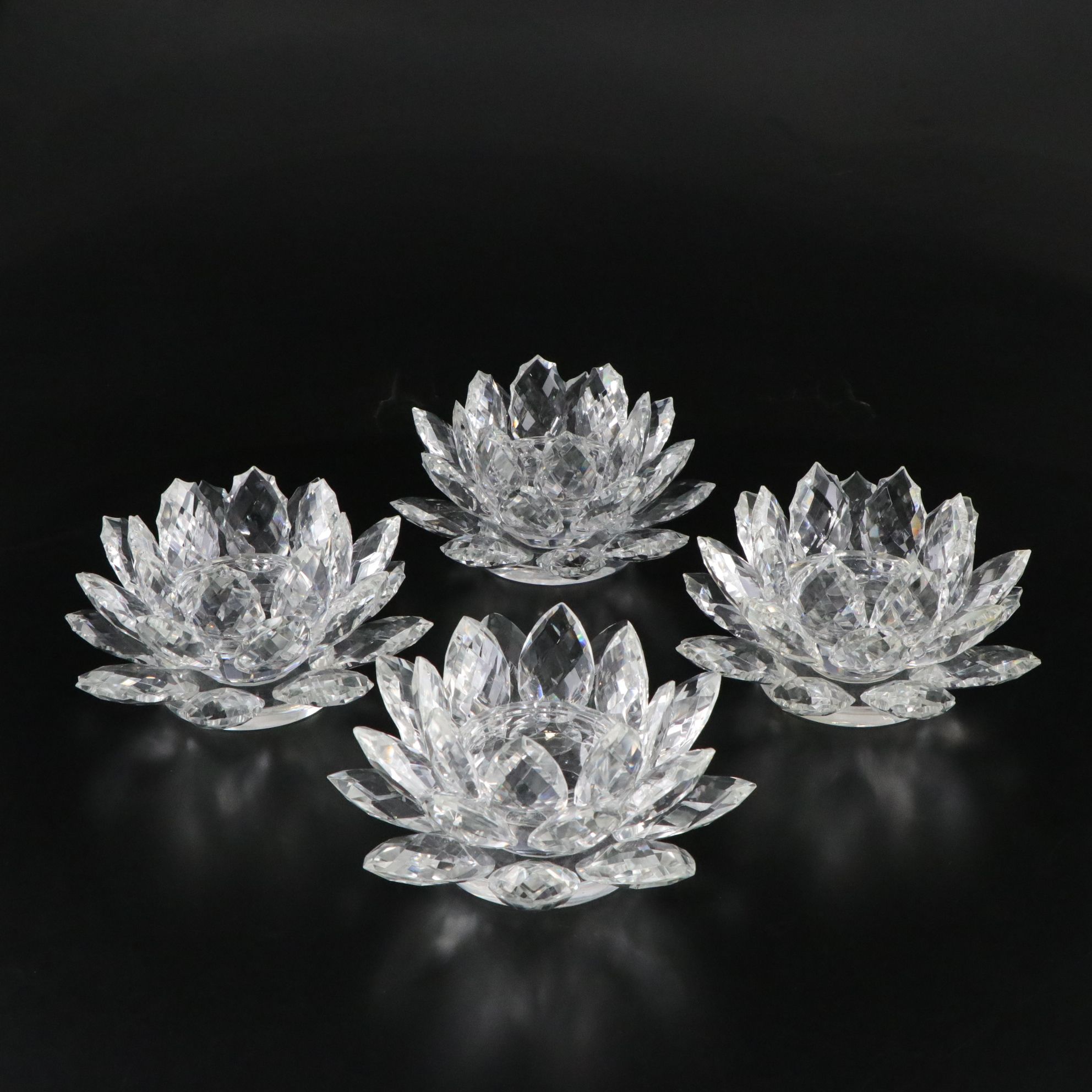 Shannon Crystal Water Lily Candle Holders