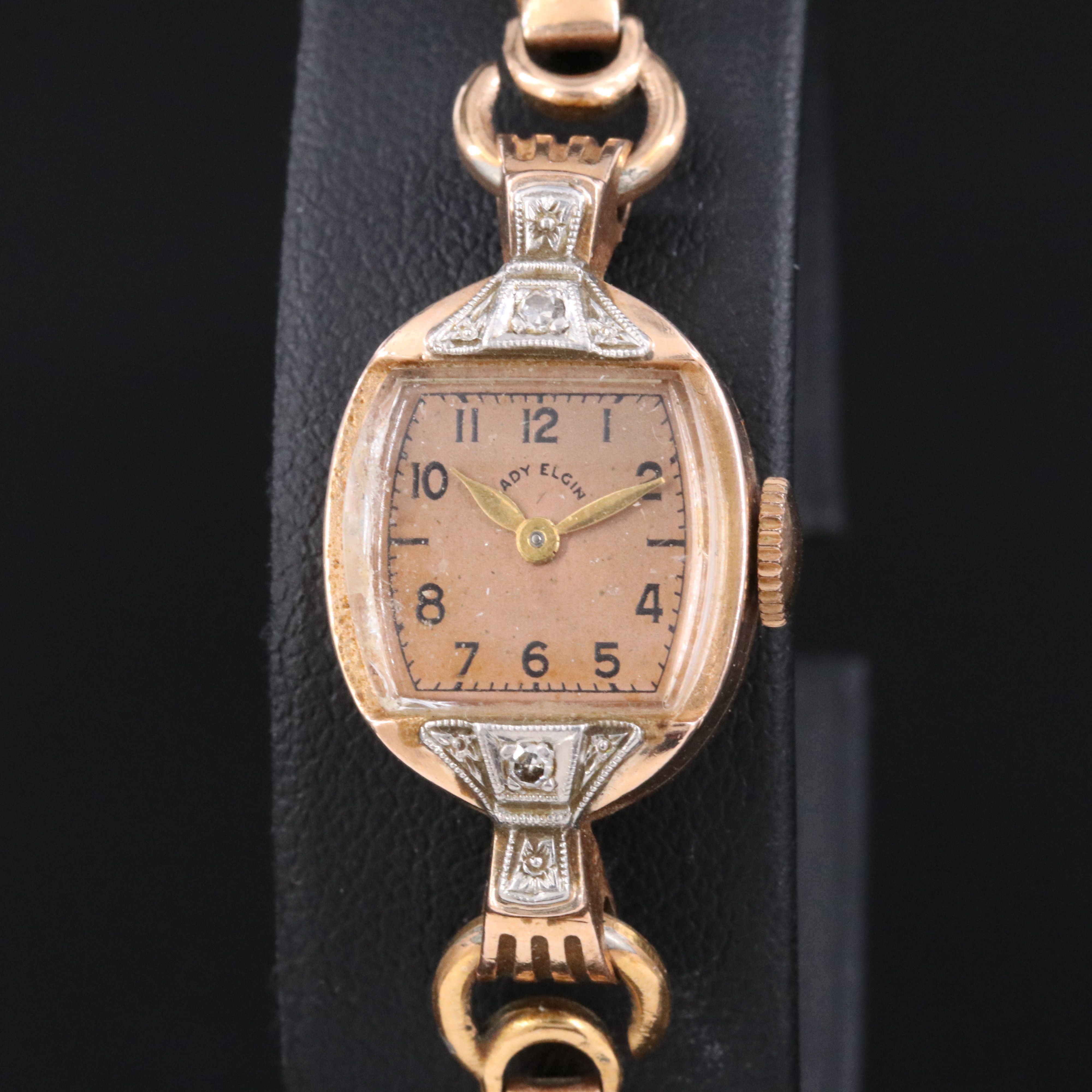 14K Lady Elgin Diamond Accented Watch