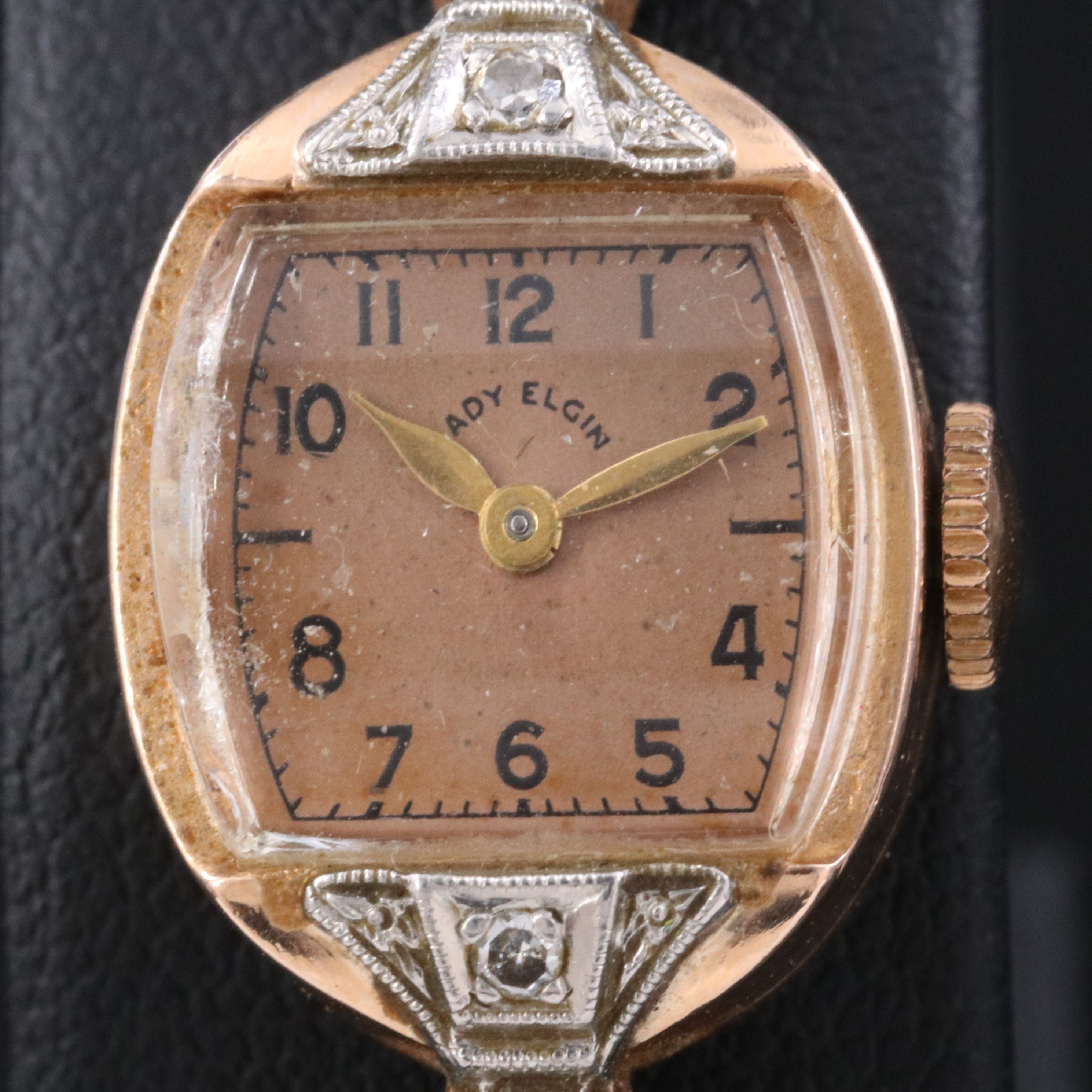 14K Lady Elgin Diamond Accented Watch