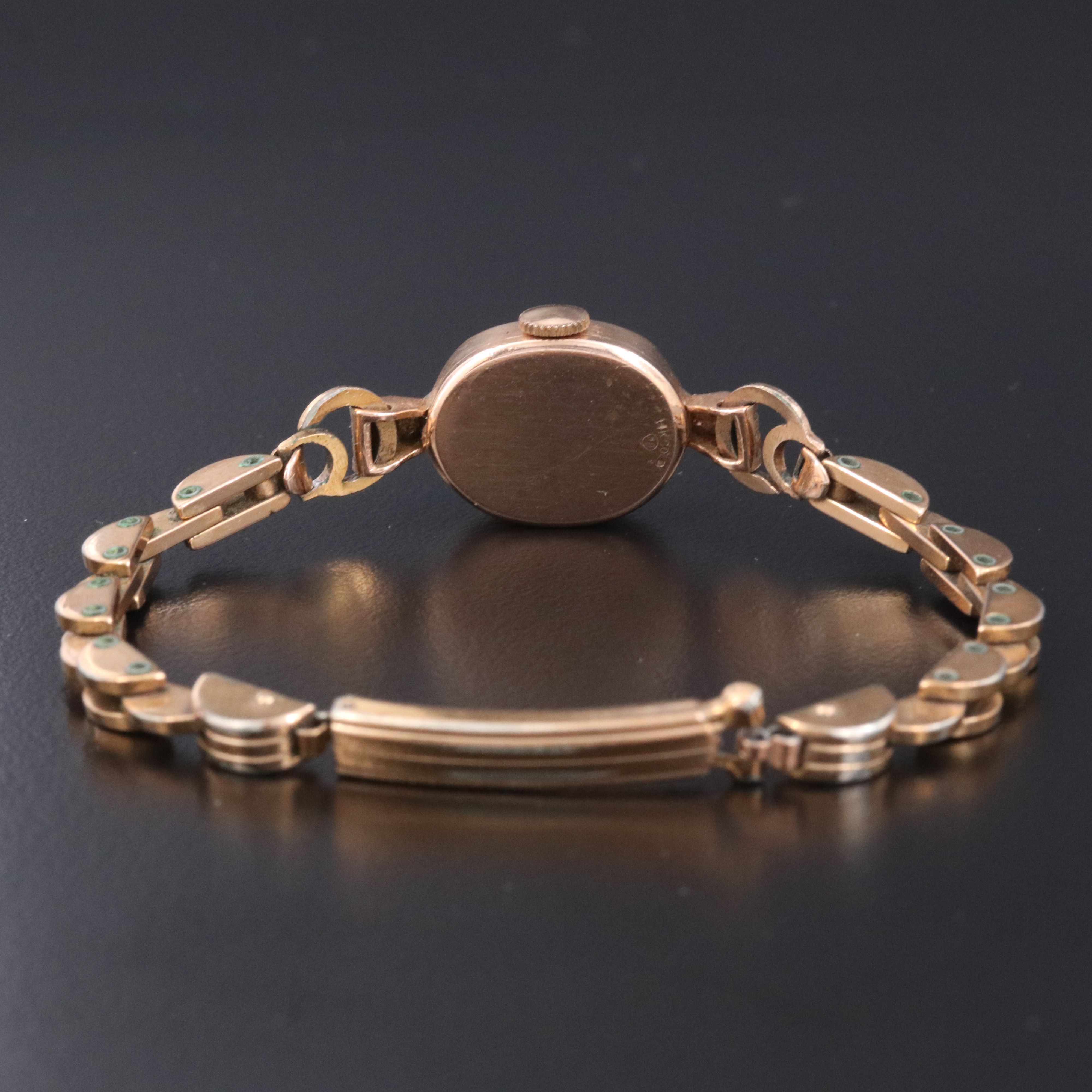 14K Lady Elgin Diamond Accented Watch