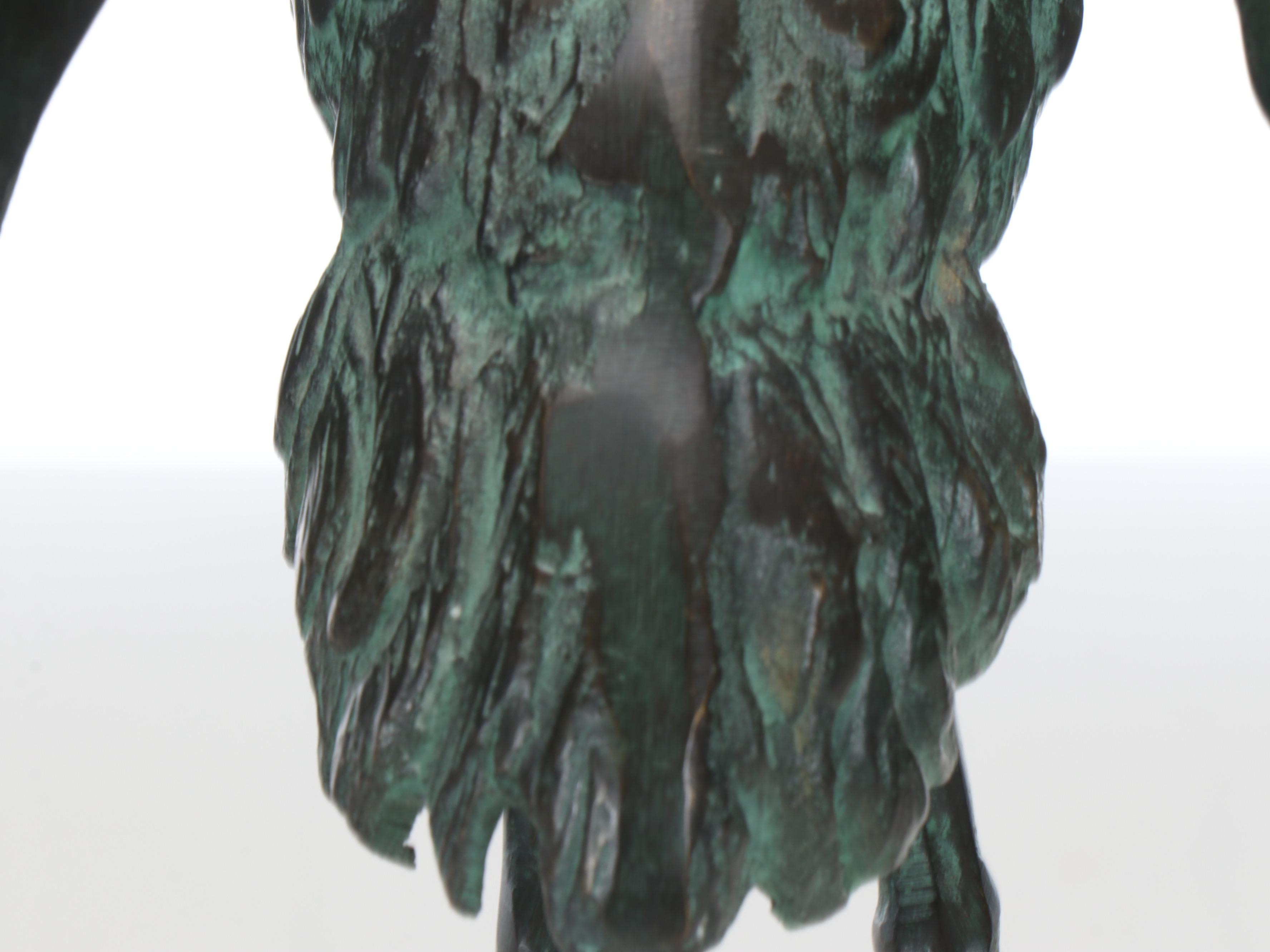 Patinated Bronze Crane Statues