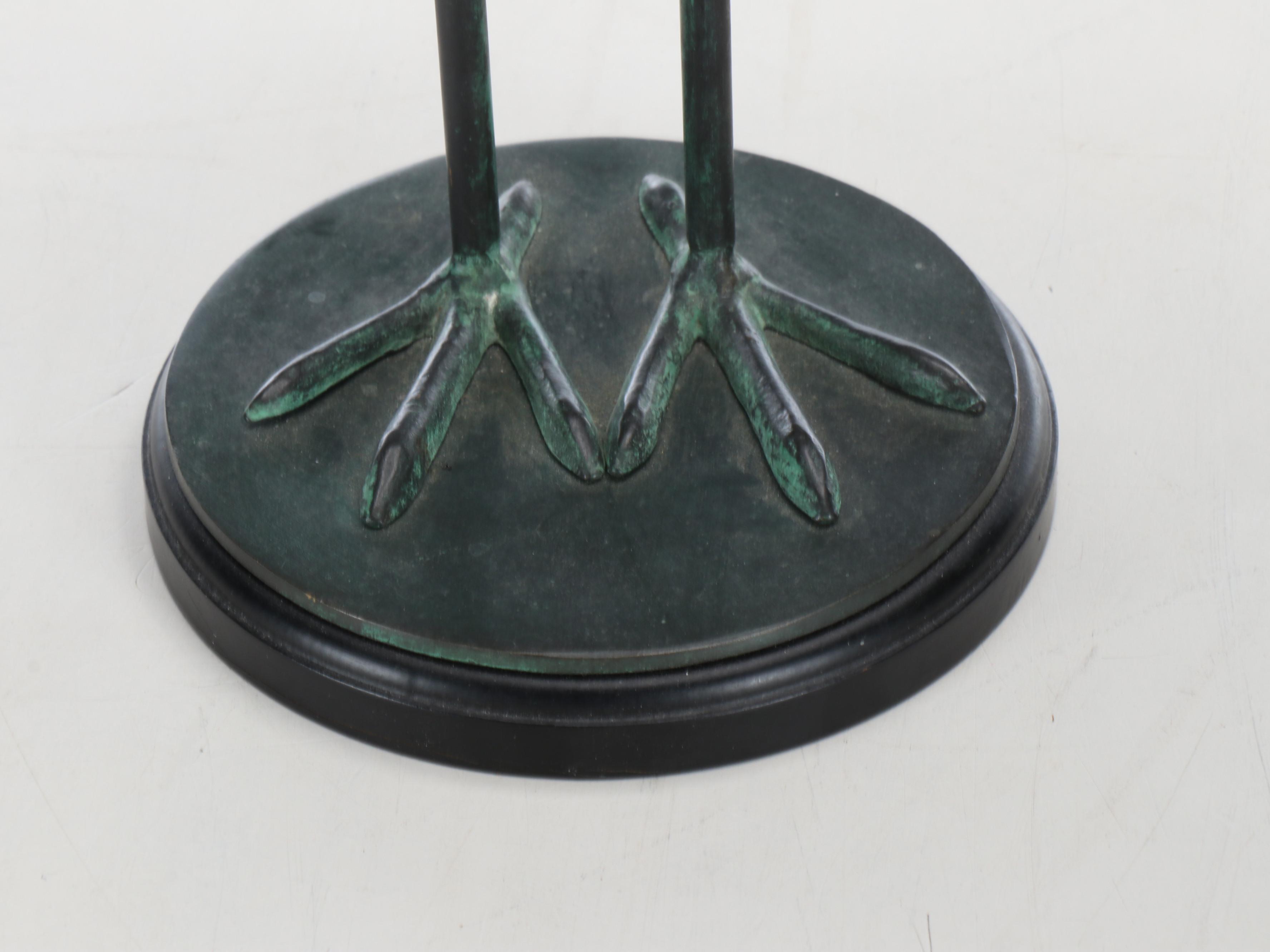 Patinated Bronze Crane Statues