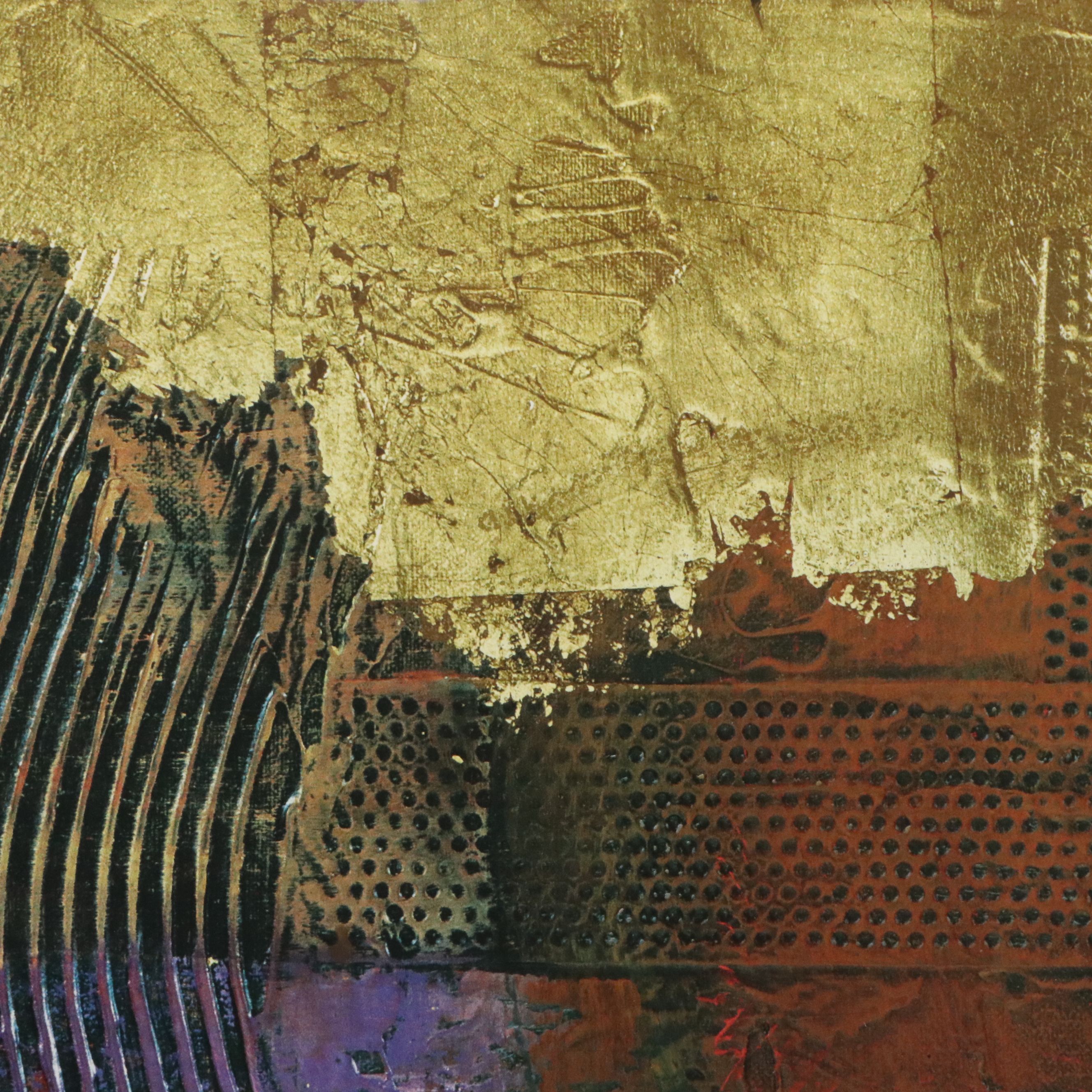 Embellished Offset Lithograph "Opulent Relief II" After Mike Klung, 21st Century