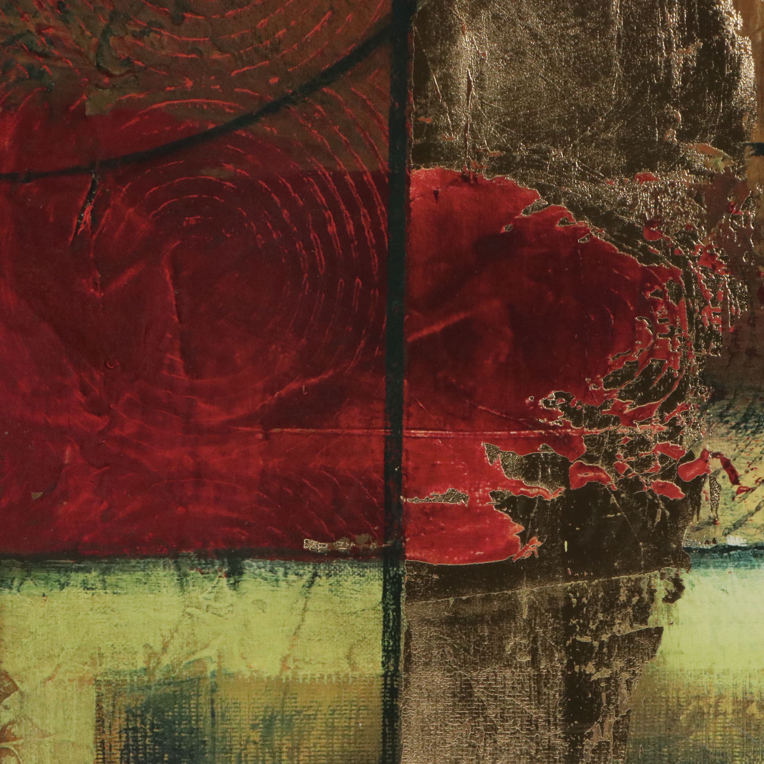 Embellished Offset Lithograph "Opulent Relief II" After Mike Klung, 21st Century