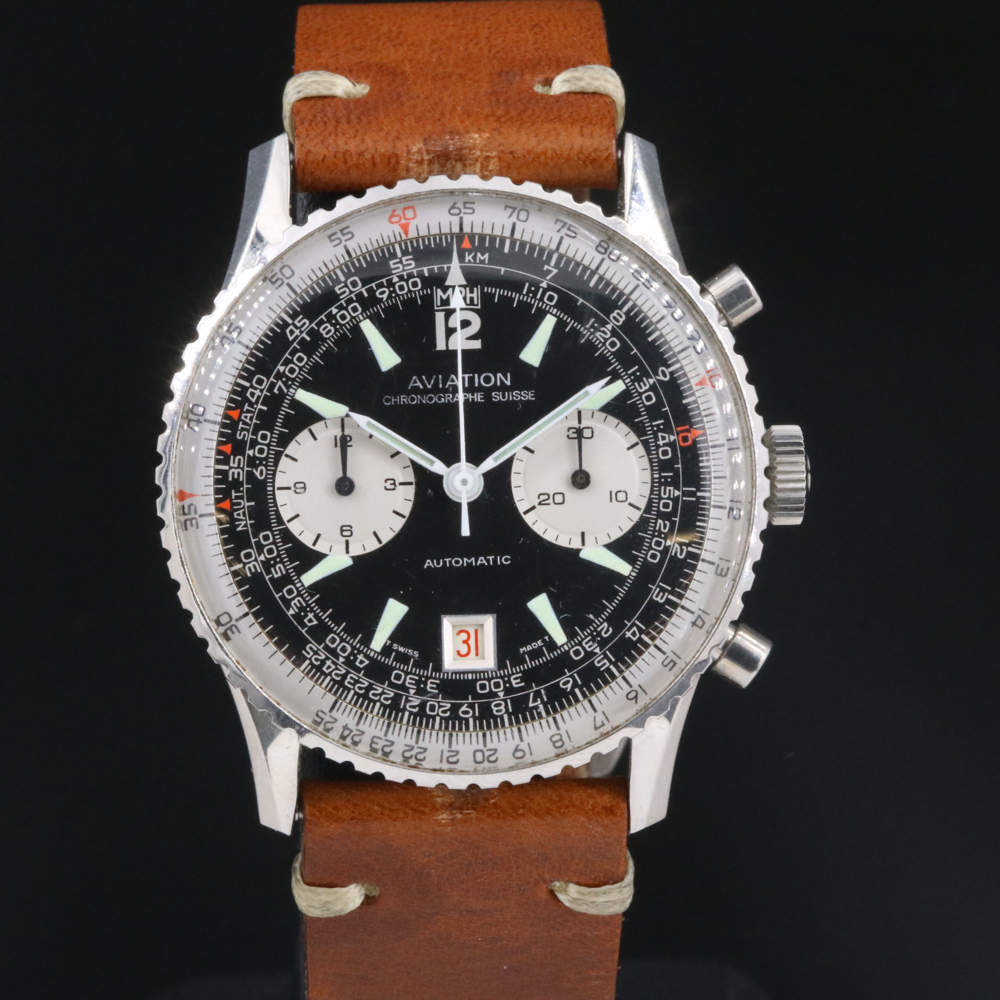Vintage Breitling Aviation Navitimer 7808 41mm Steel Watch