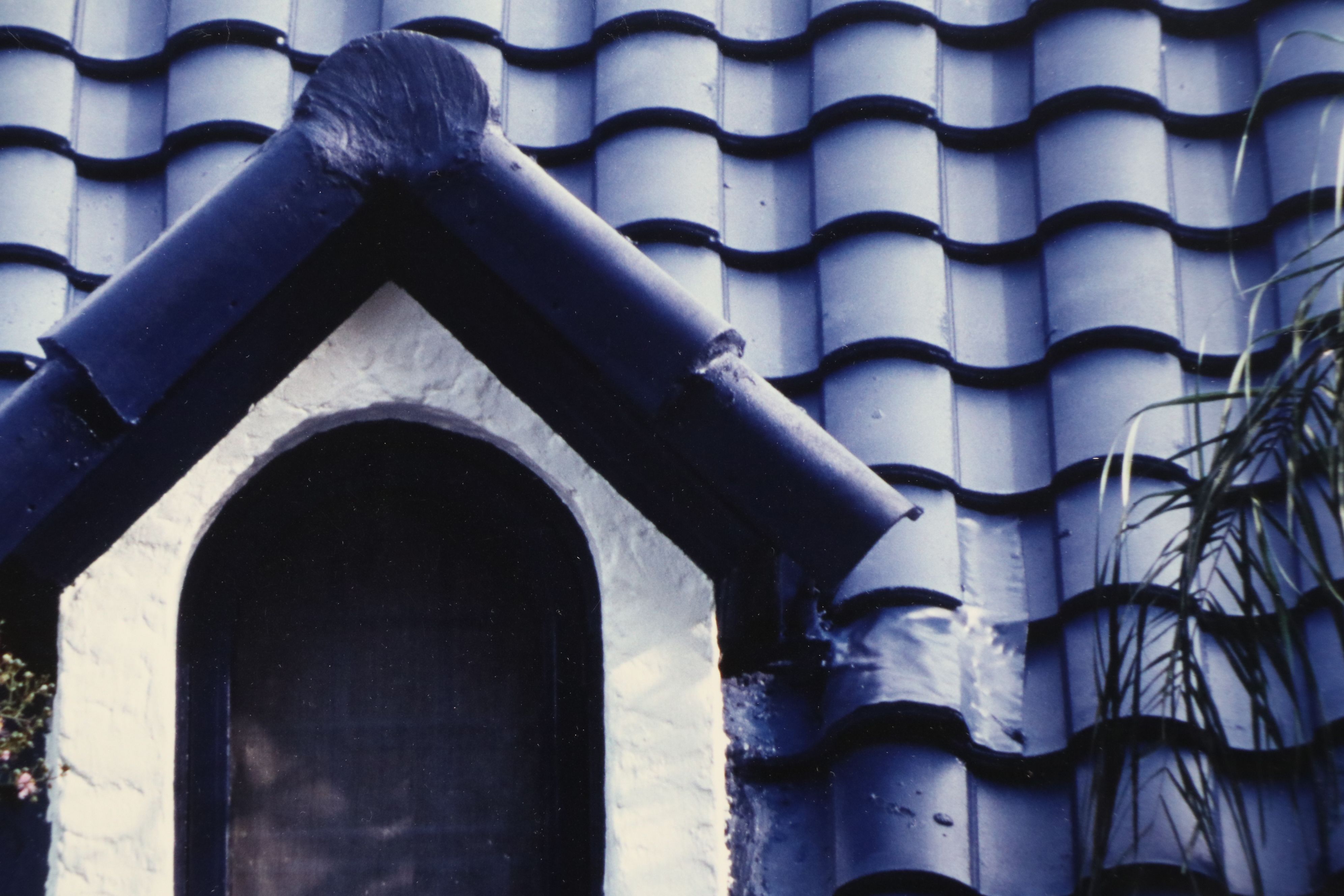 Lydia Packer Chromogenic Photograph of Blue Dormer Window, Late 20th Century