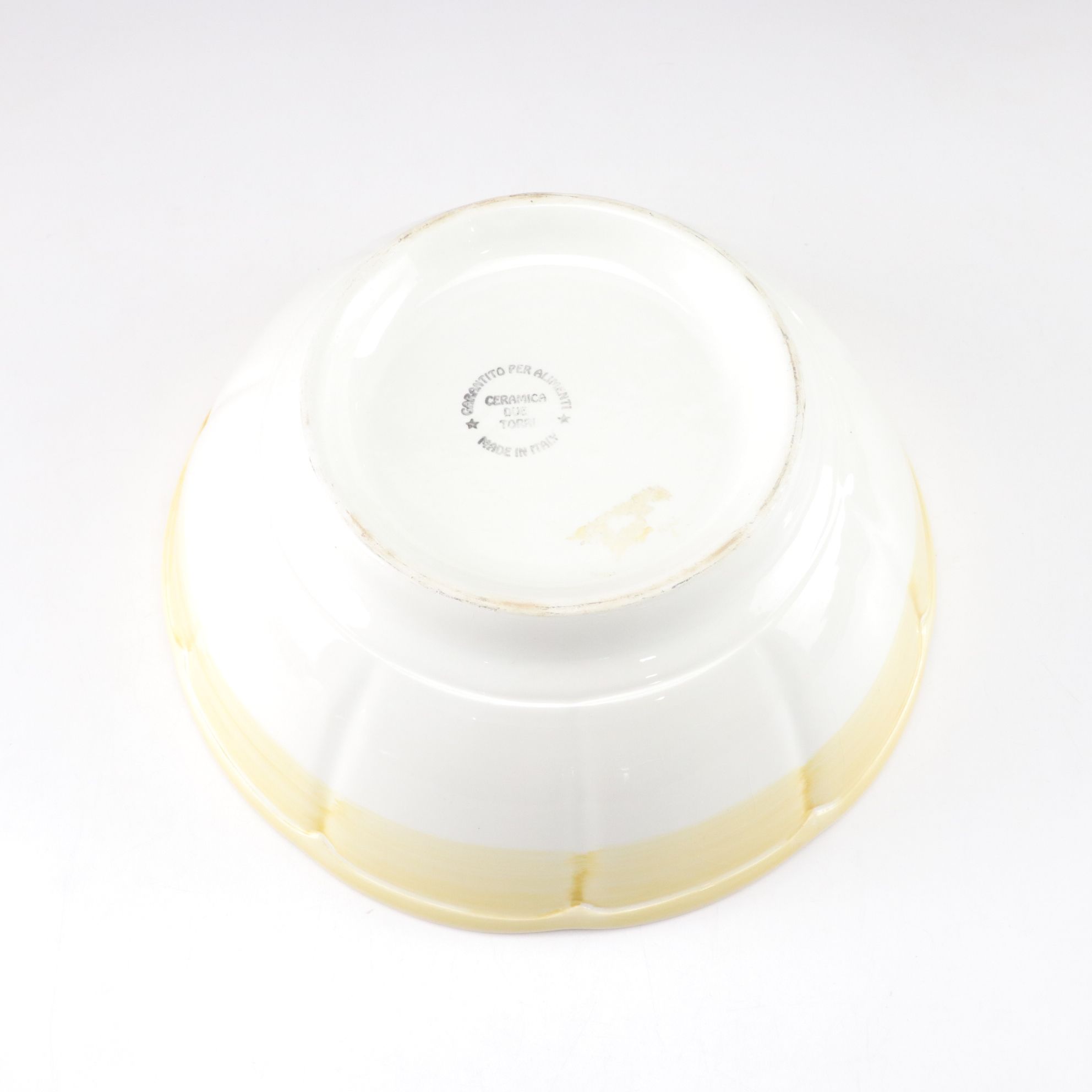 Italian Hand-Decorated Ceramic Platter and Salad Bowl