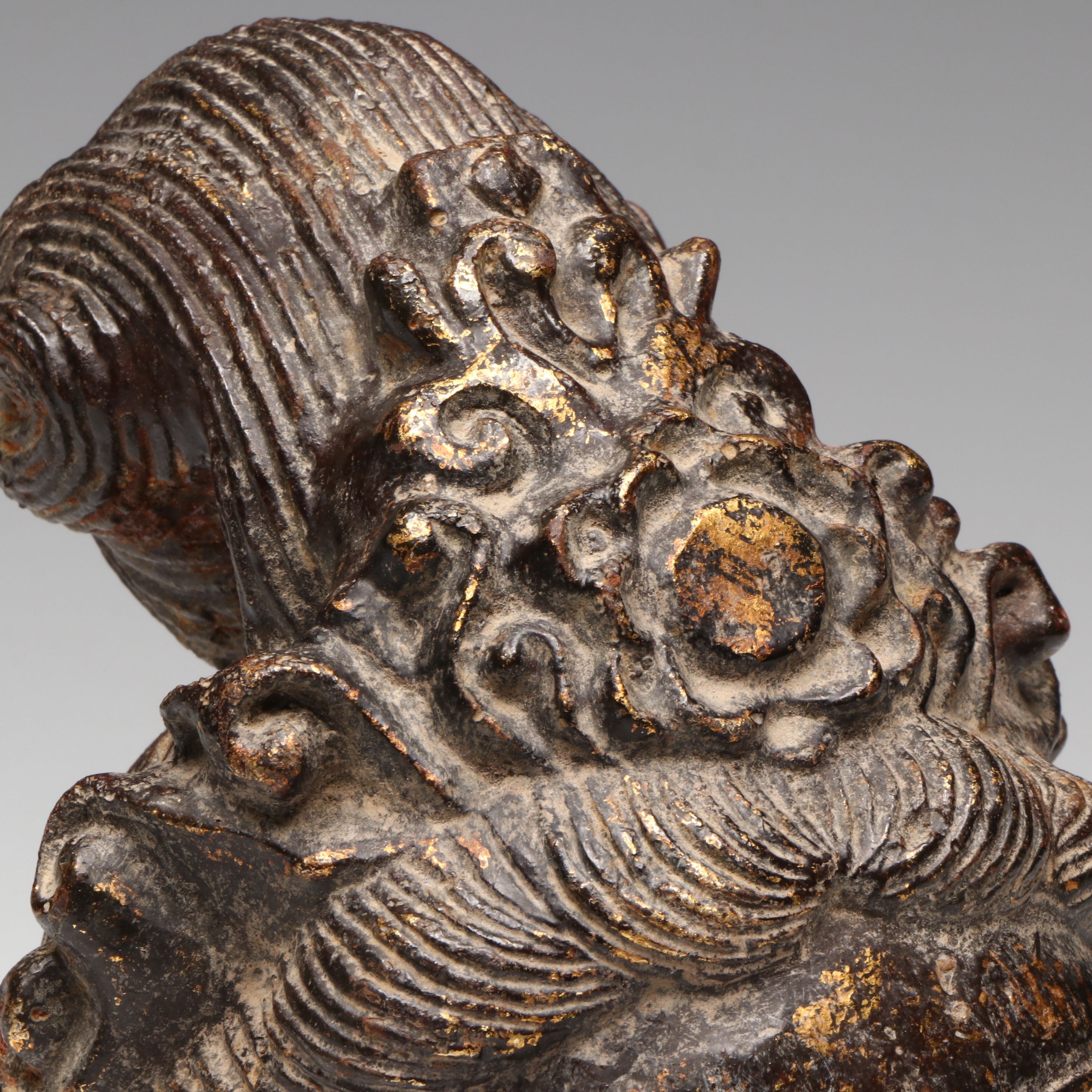 Chinese Gilt Metal and Bronze Guanyin Bust, Antique