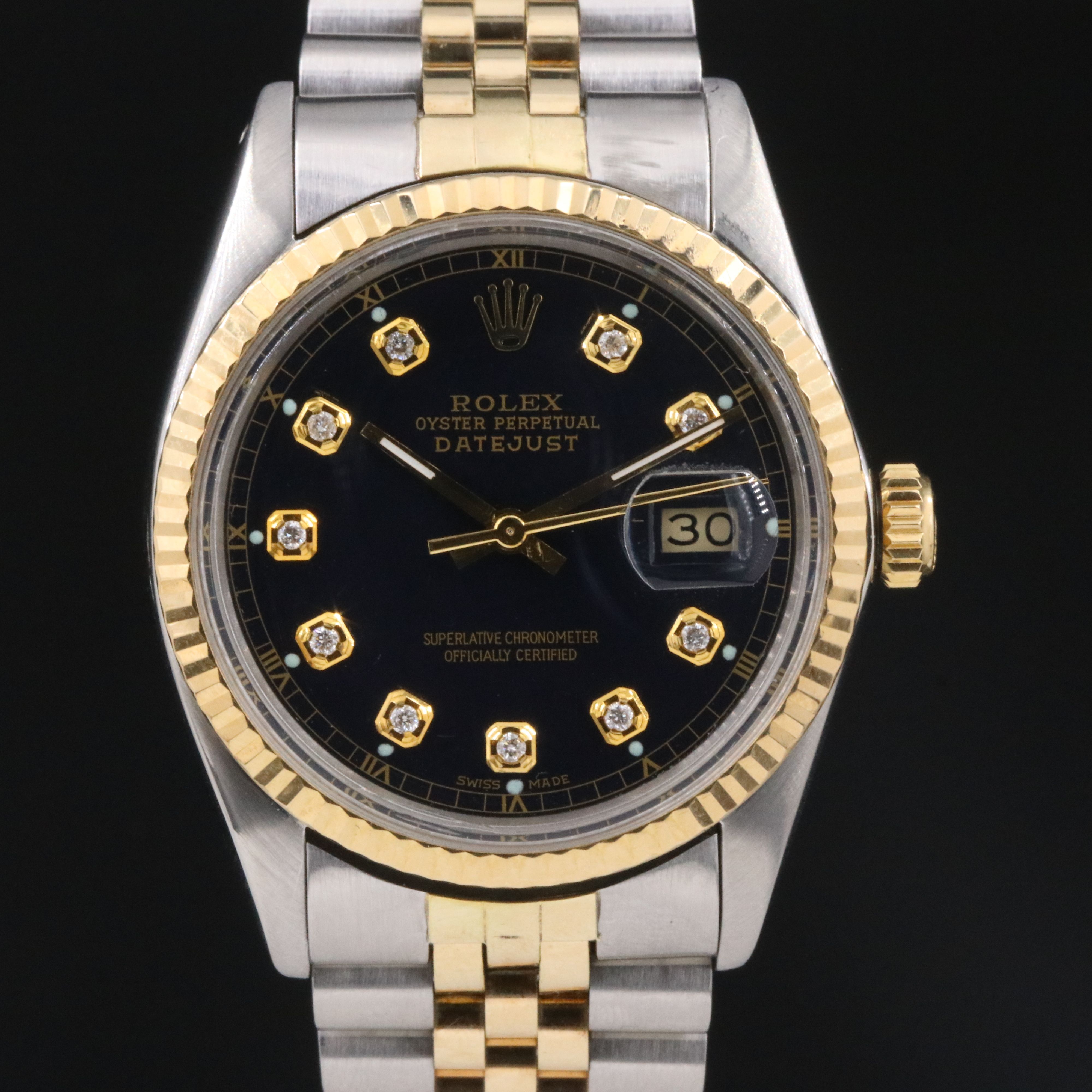 1984 Rolex Custom Diamond Dial & Band Datejust Watch