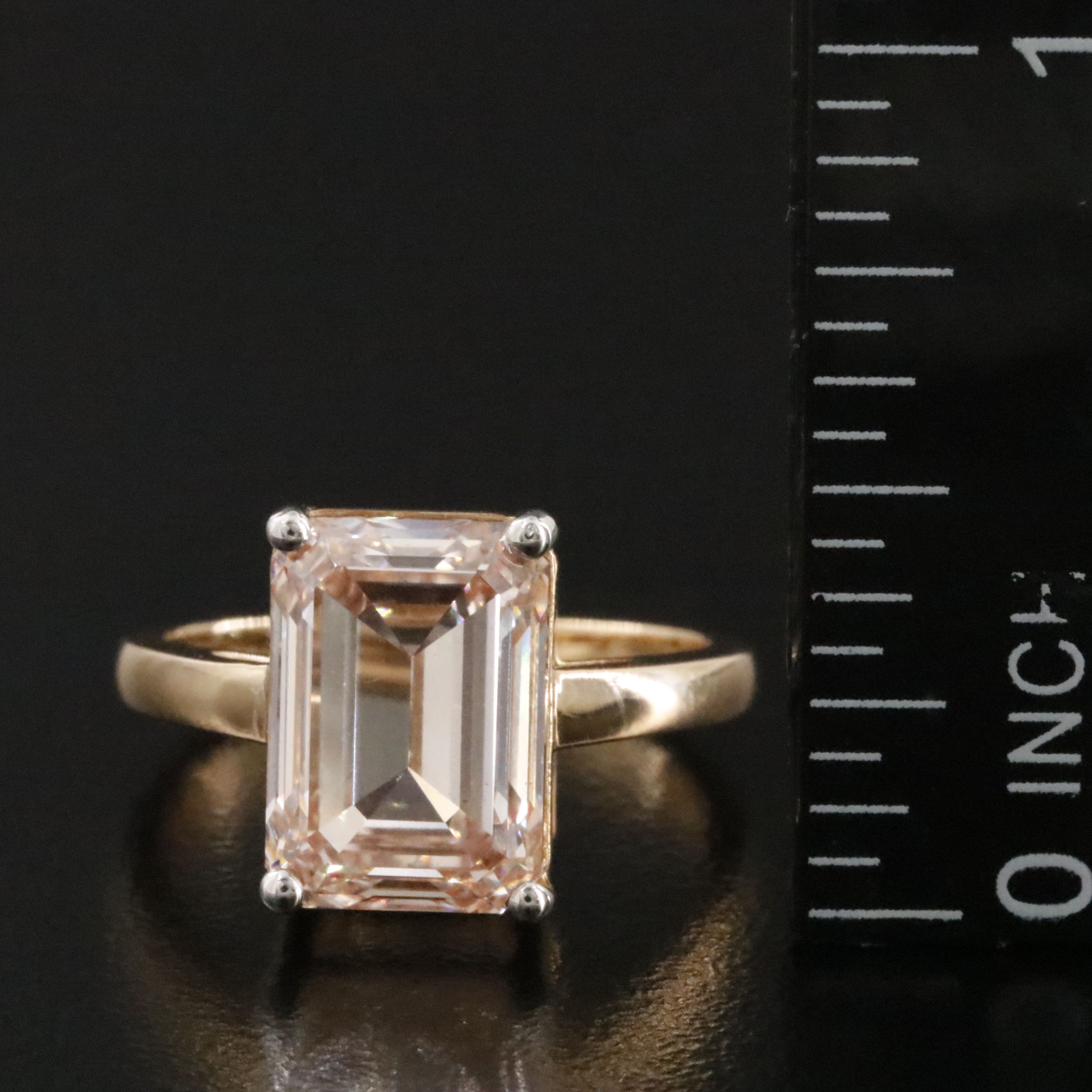 18K 5.08 CT Lab Grown Fancy Pink Diamond Solitaire Ring with IGI Report