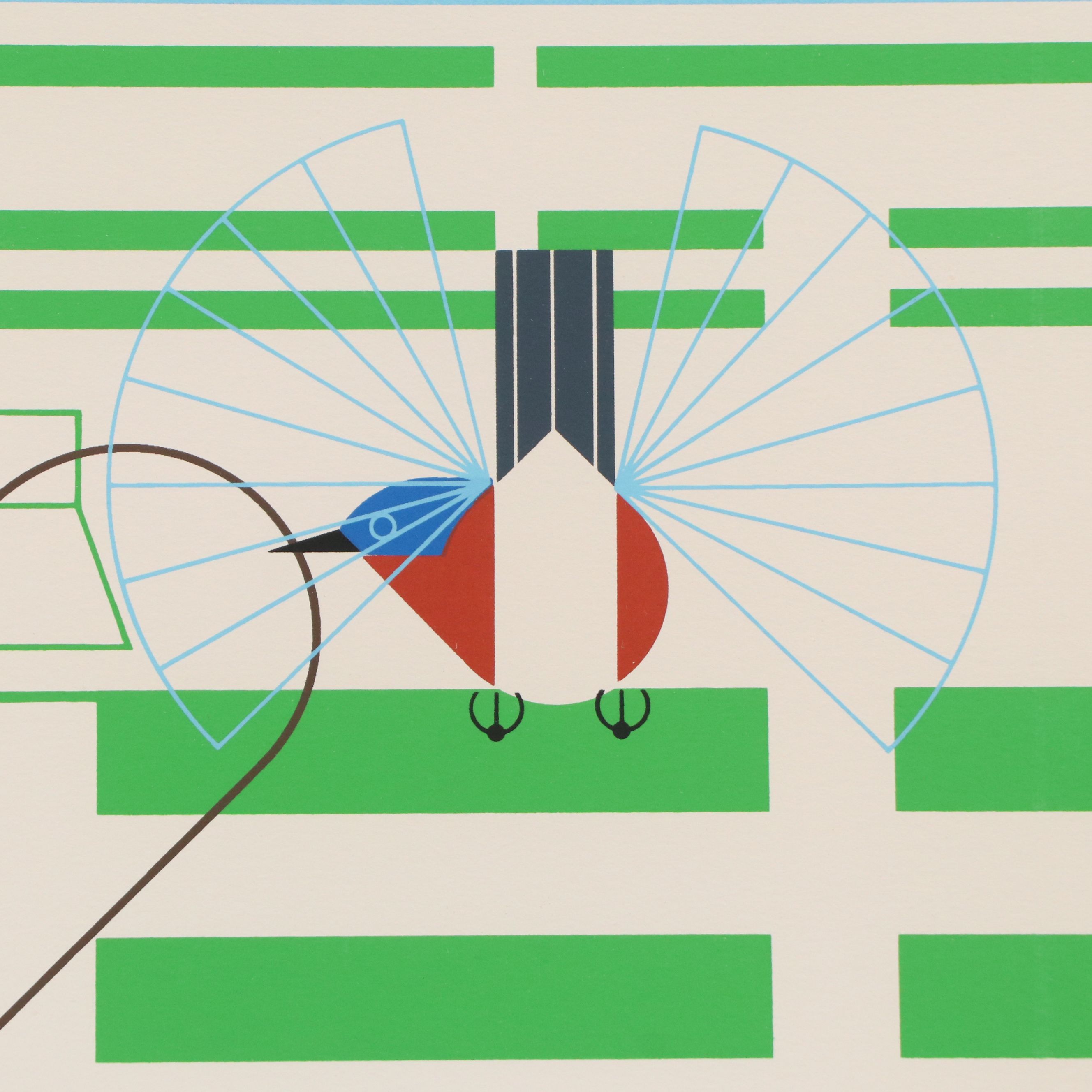 Charley Harper Serigraph "Bluebirds in the Bluegrass"