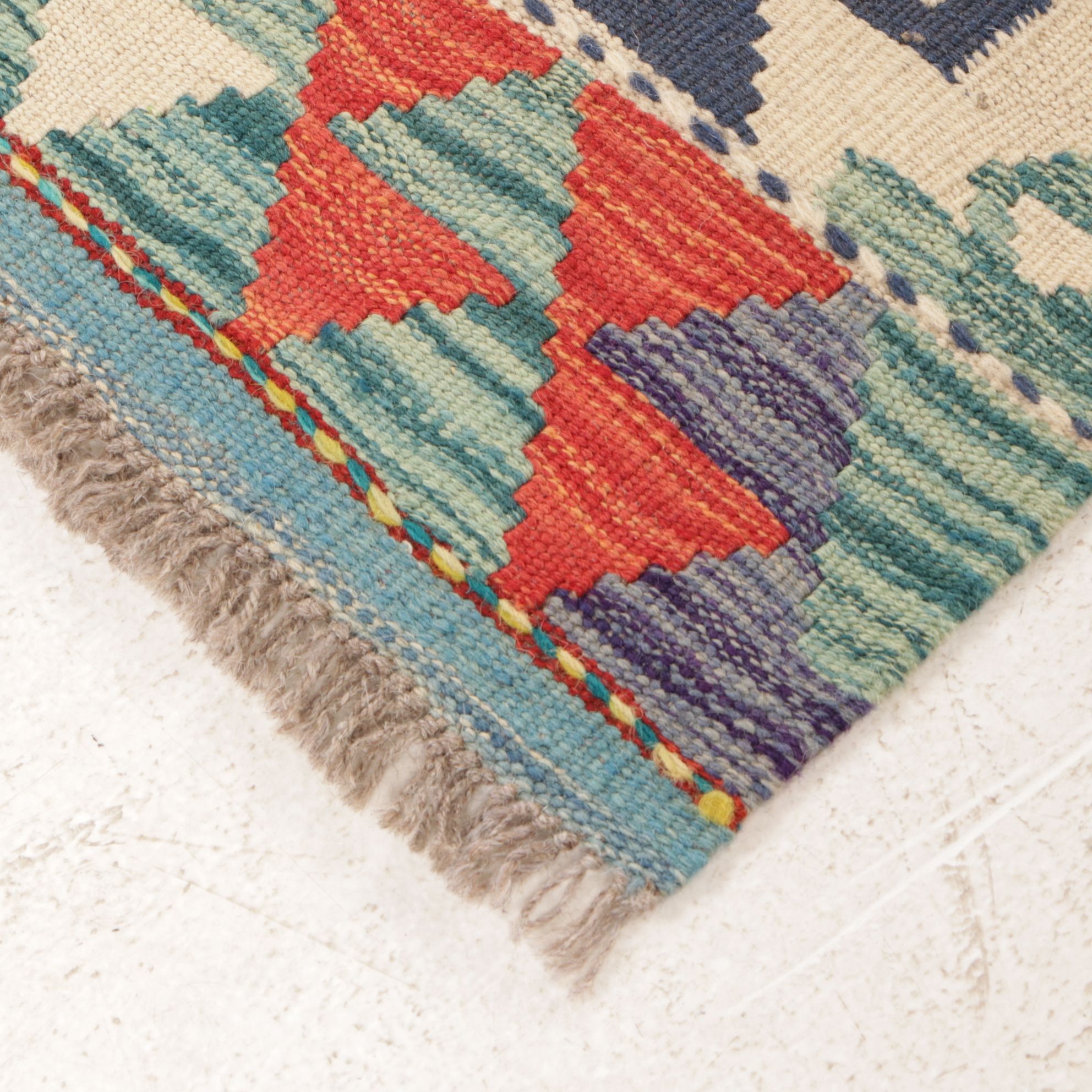 3'5 x 5'1 Handwoven Pakistani Kilim Area Rug