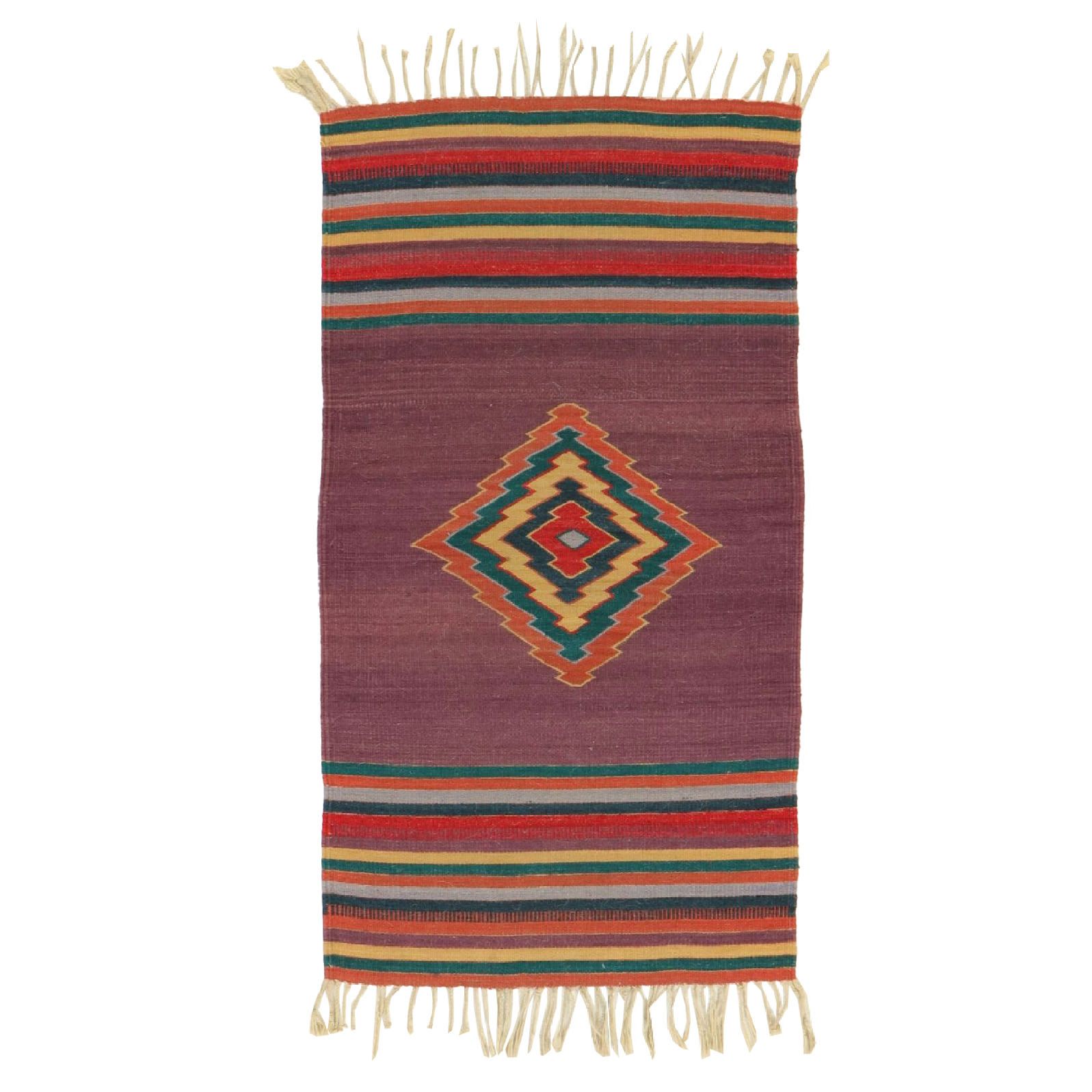 2'7 x 4'10 Handwoven Southwestern Style Zapotec Accent Rug