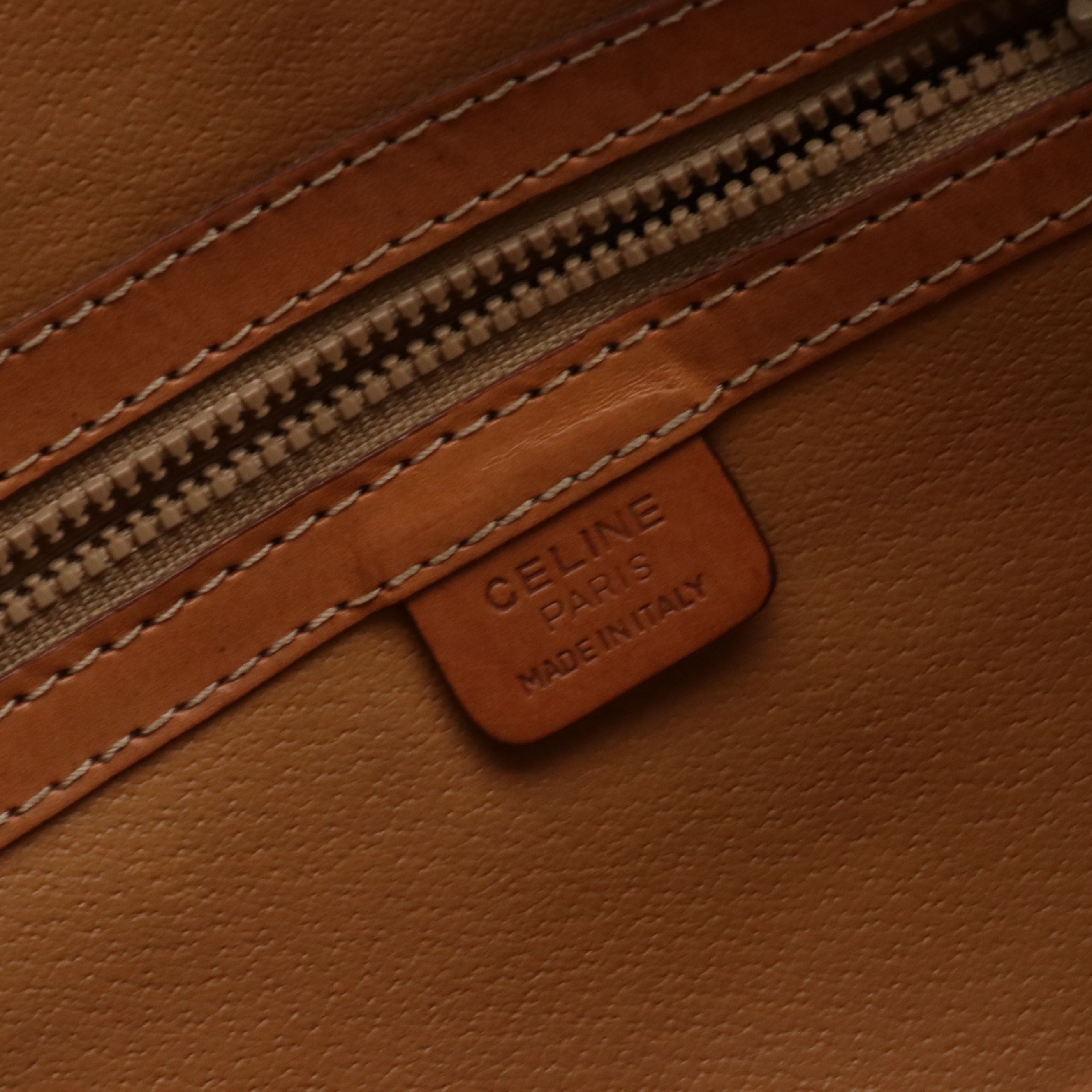 Celine Large Tote in Dark Brown Macadam Canvas and Leather