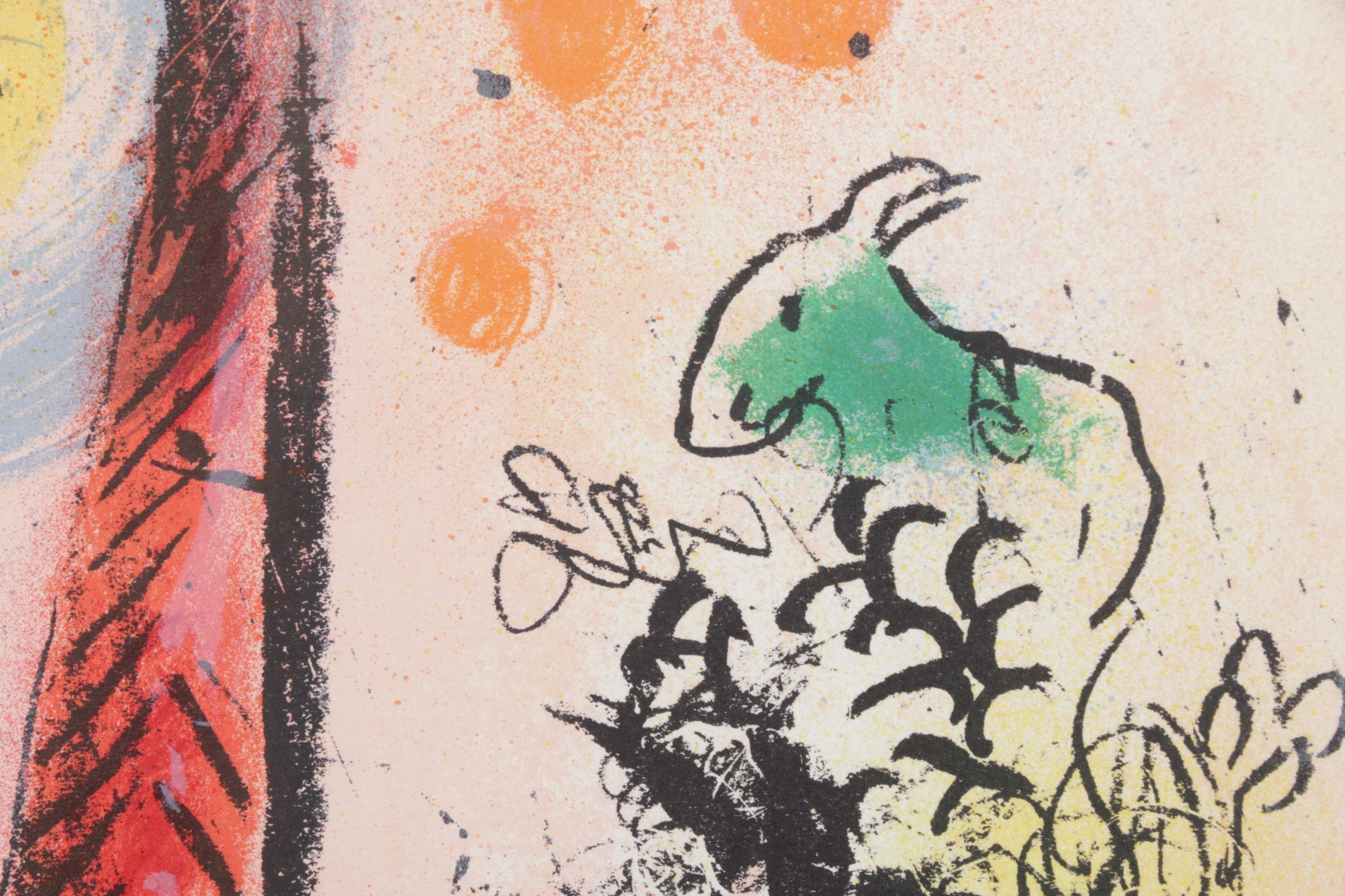 Marc Chagall Color Lithograph "Vision de Paris," 1960