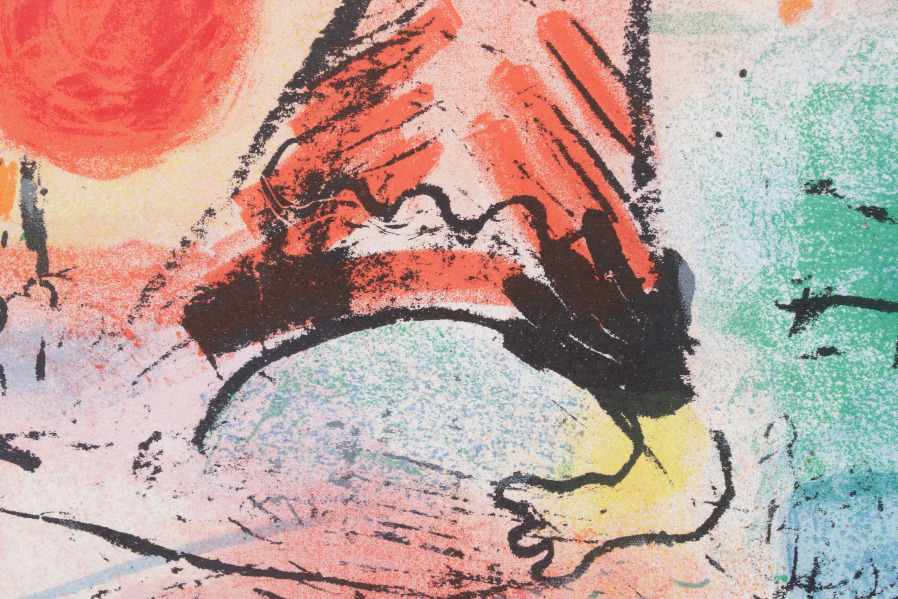 Marc Chagall Color Lithograph "Vision de Paris," 1960