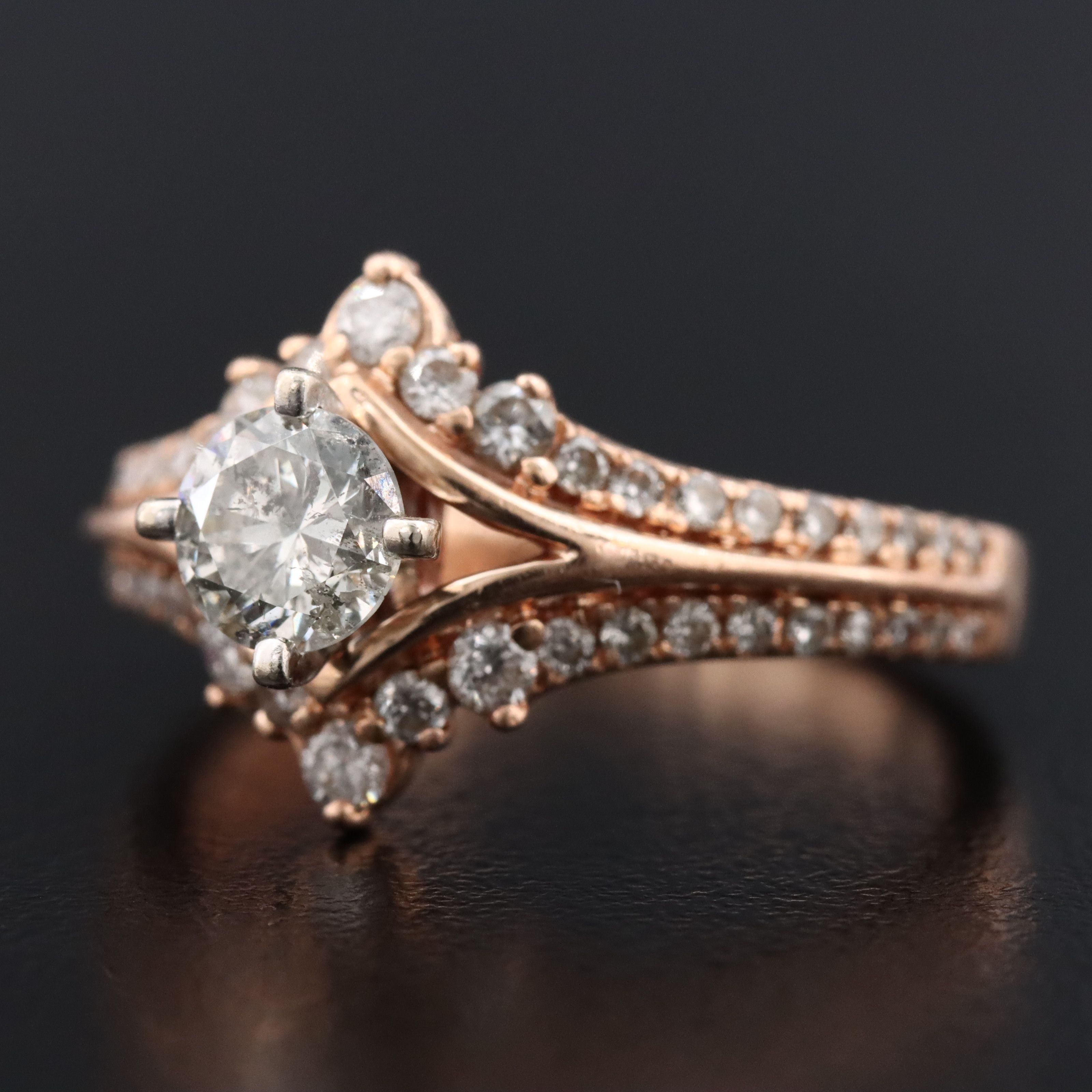 14K Rose Gold 1.00 CTW Diamond Ring