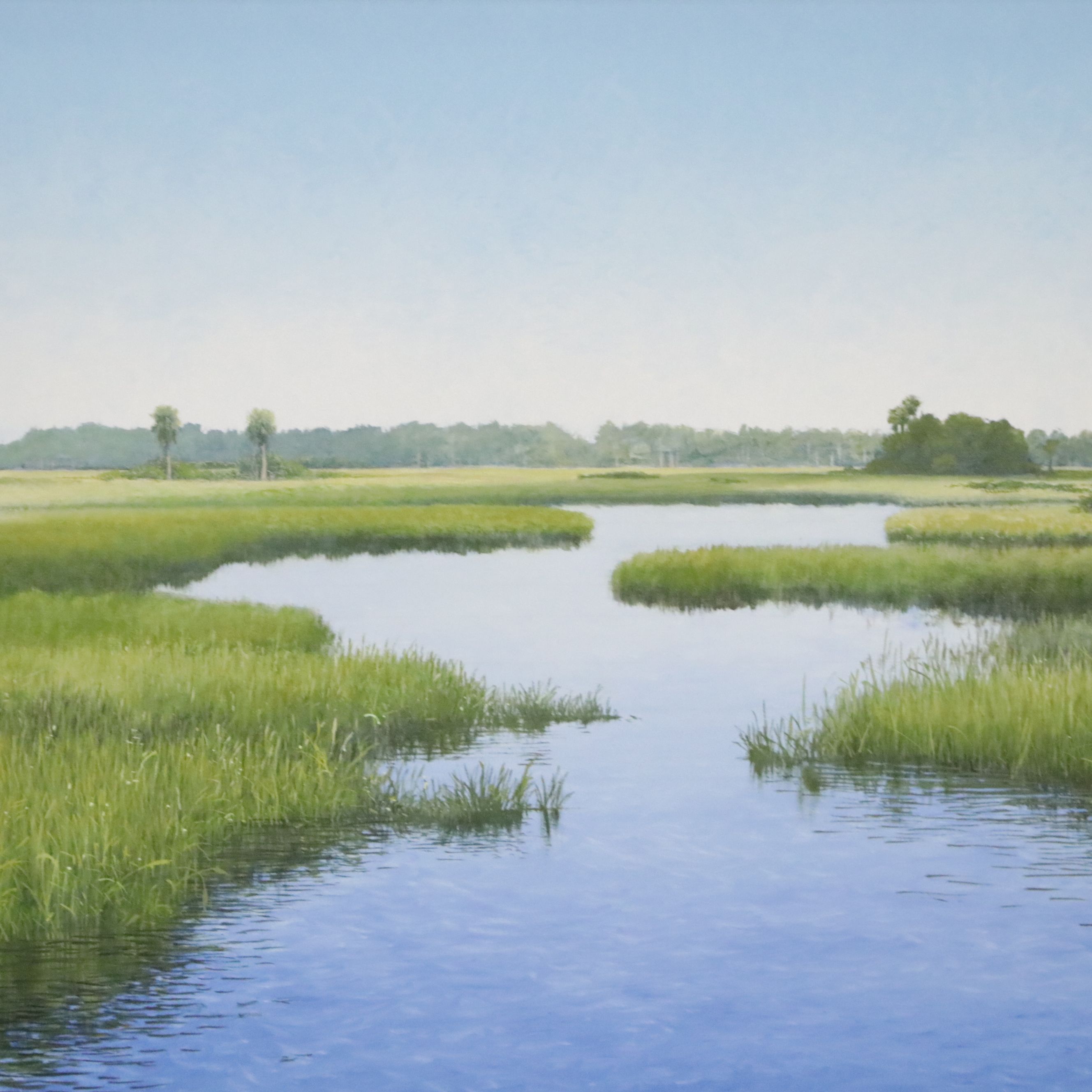 Kent Sullivan Landscape "Green Marsh," Late 20th Century