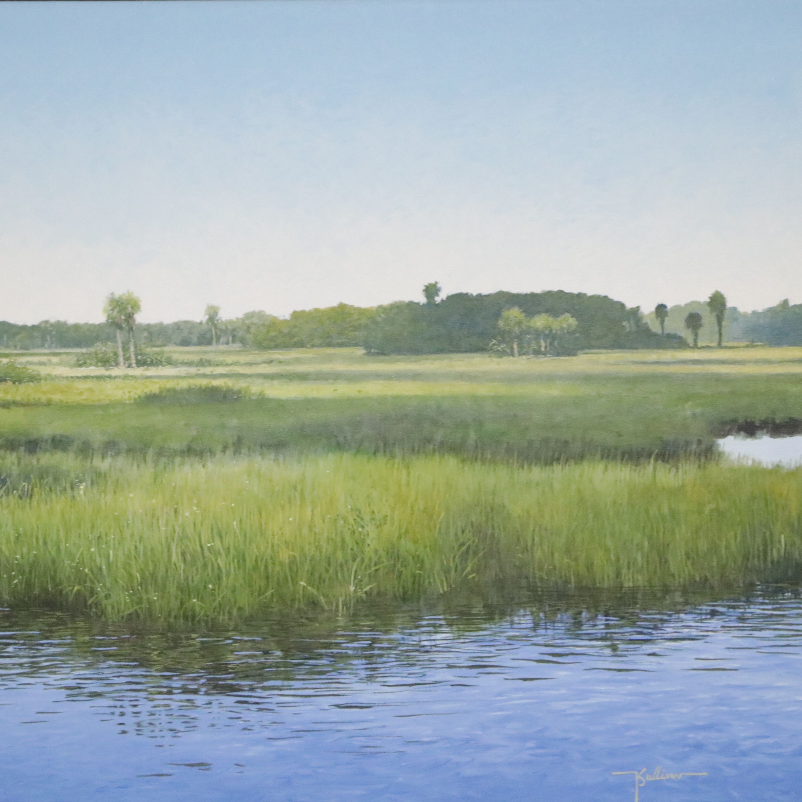 Kent Sullivan Landscape "Green Marsh," Late 20th Century