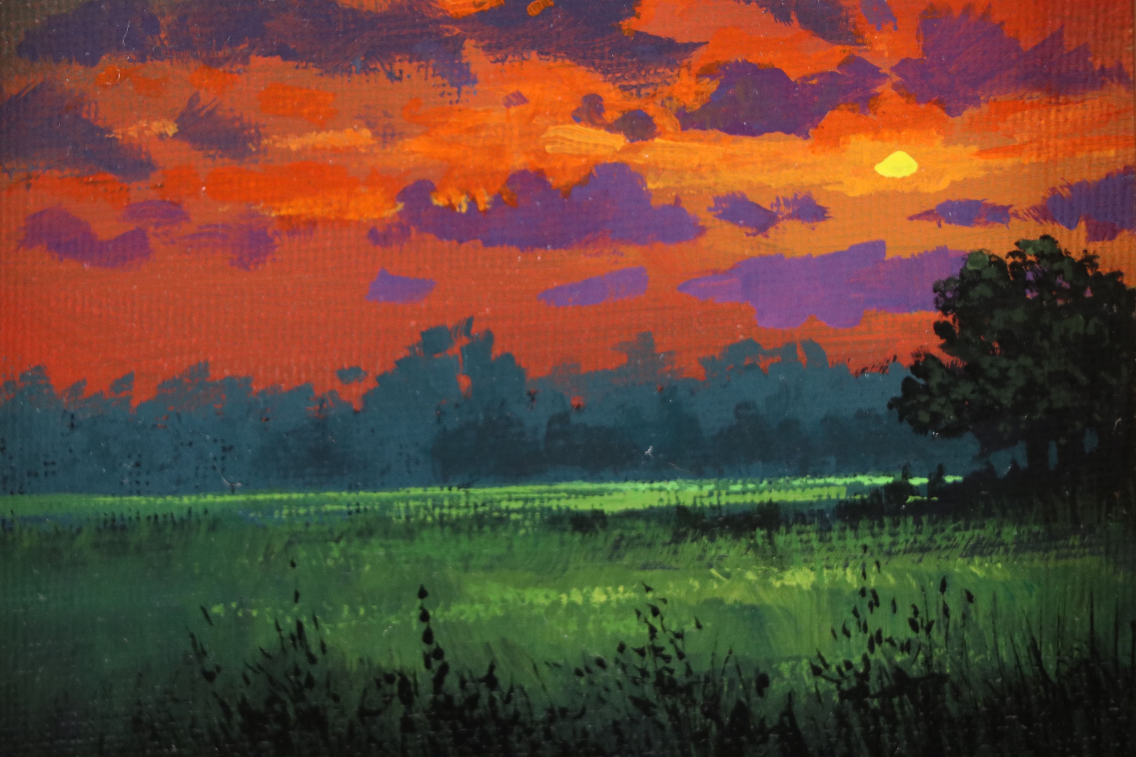 Douglas "Bumo" Johnpeer Acrylic Sunset Landscape Painting, 2024