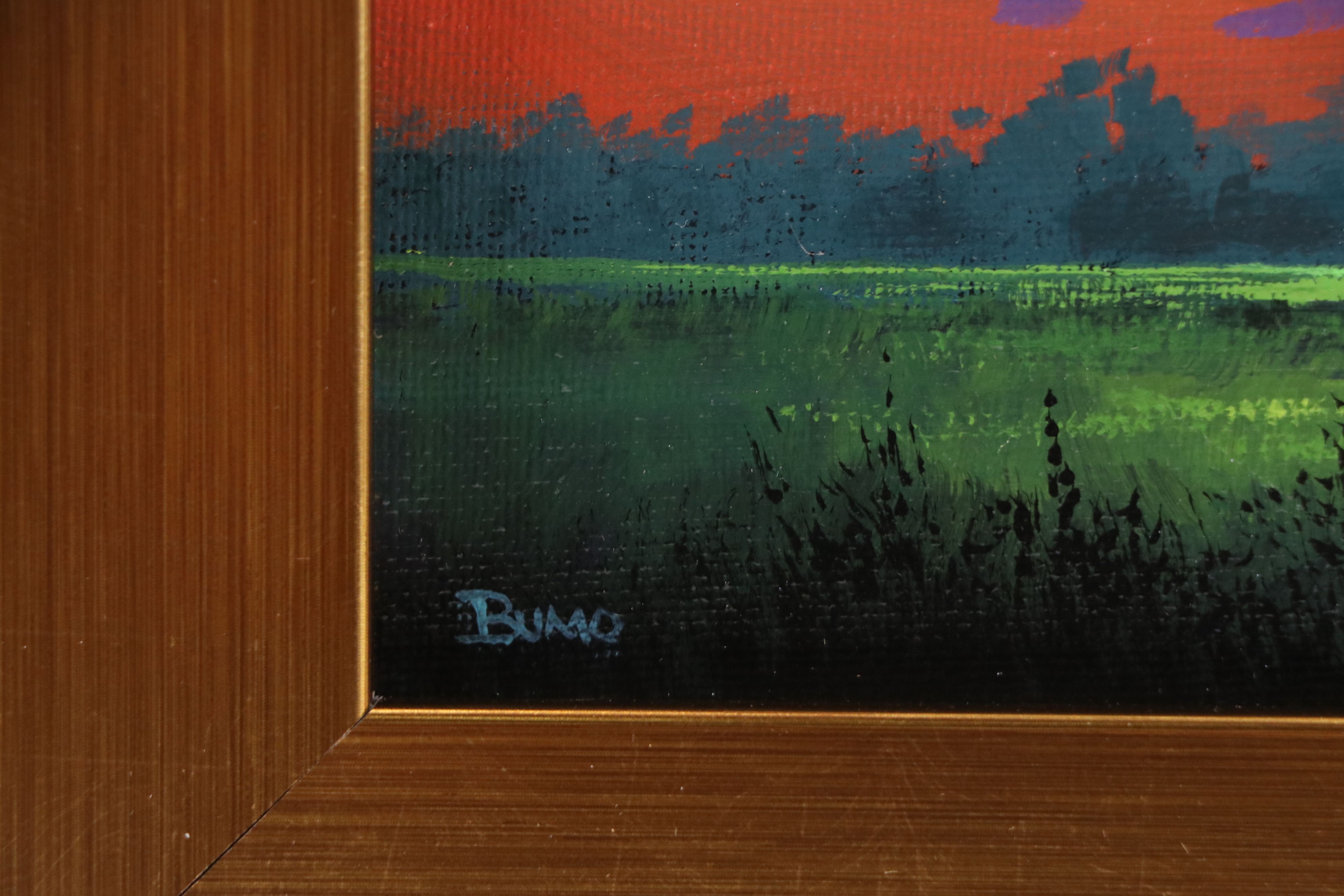 Douglas "Bumo" Johnpeer Acrylic Sunset Landscape Painting, 2024