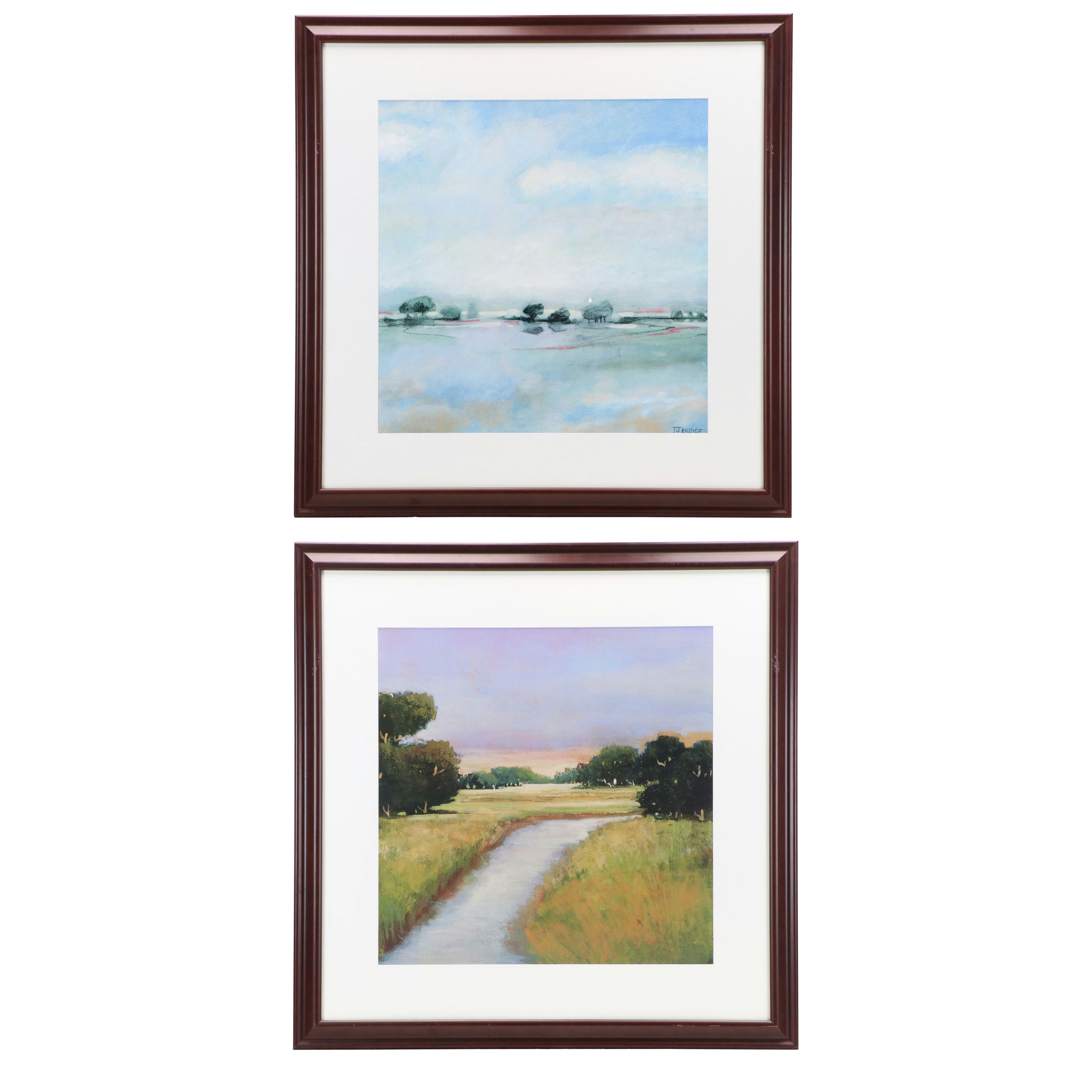 T. J. Bridge Offset Lithographs of Impressionistic Landscapes, Late 20th Century