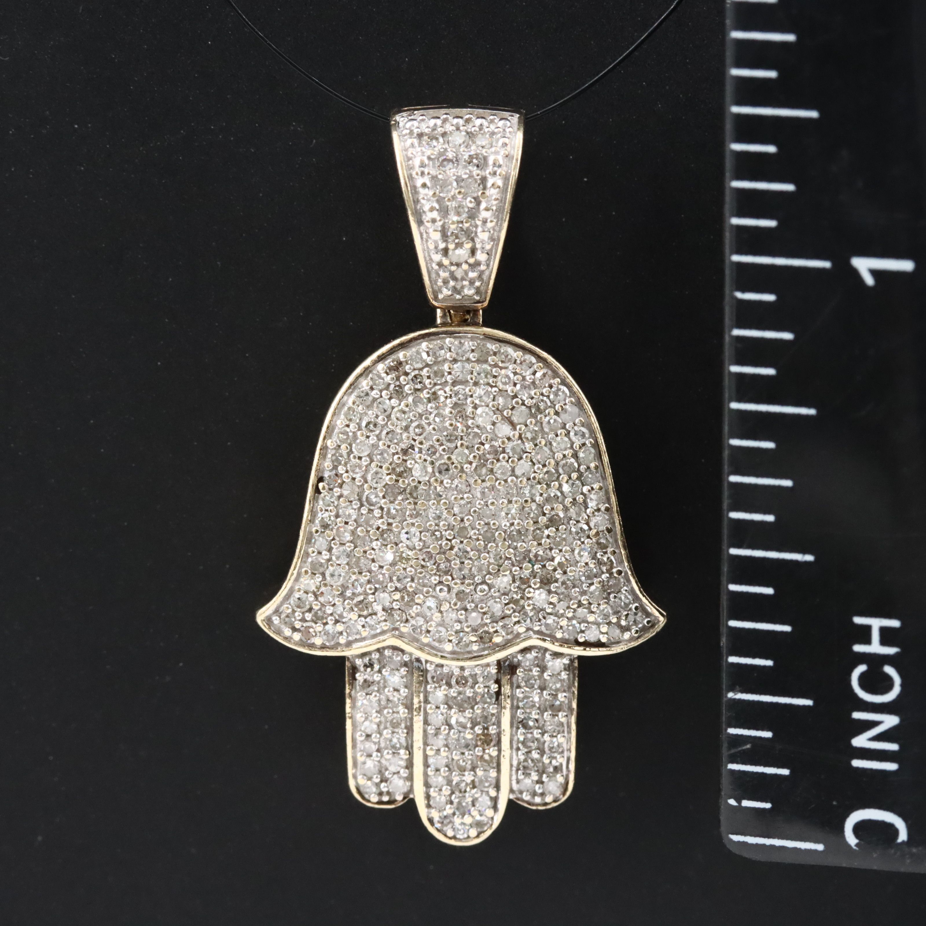 10K 0.55 CTW Diamond Hamsa Pendant
