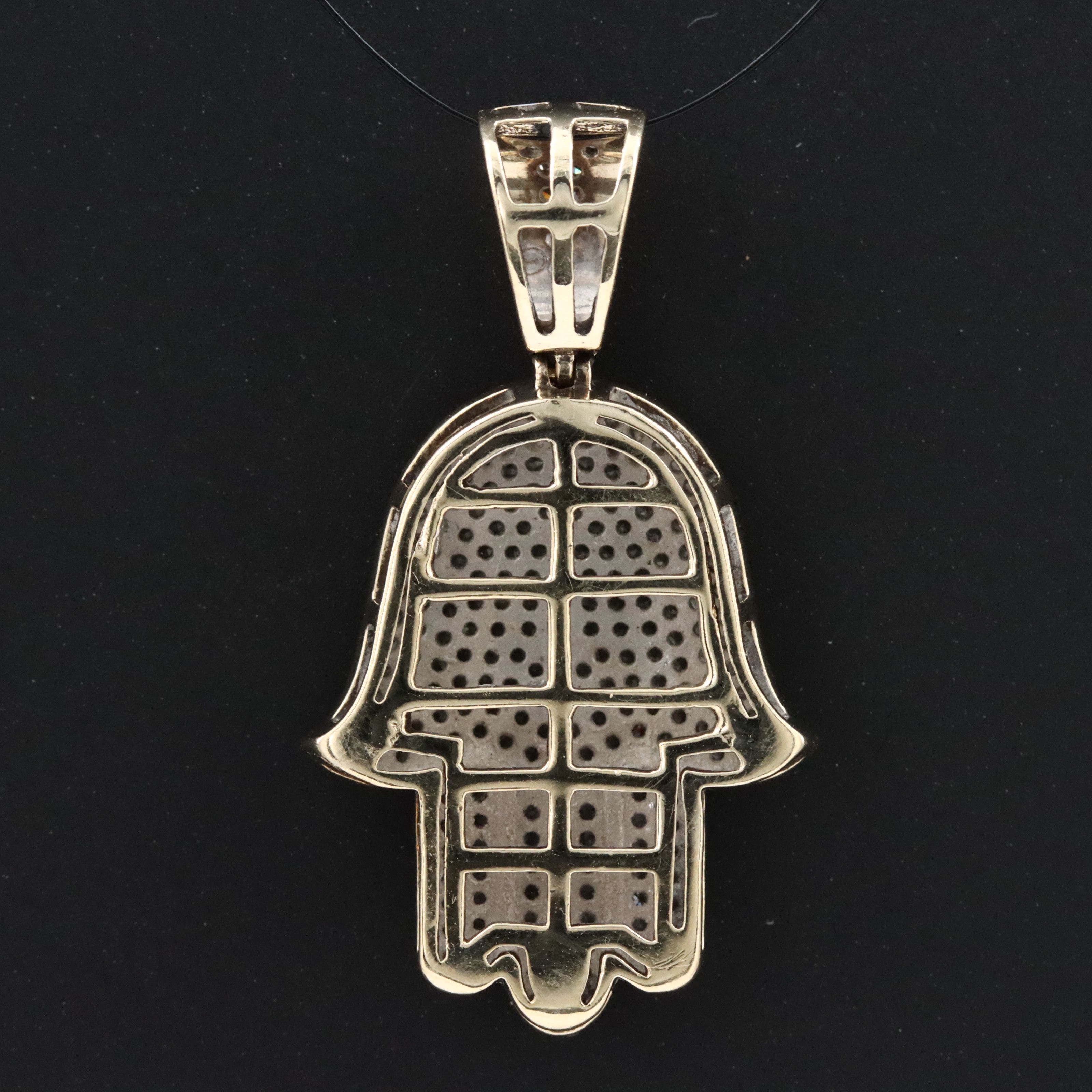 10K 0.55 CTW Diamond Hamsa Pendant