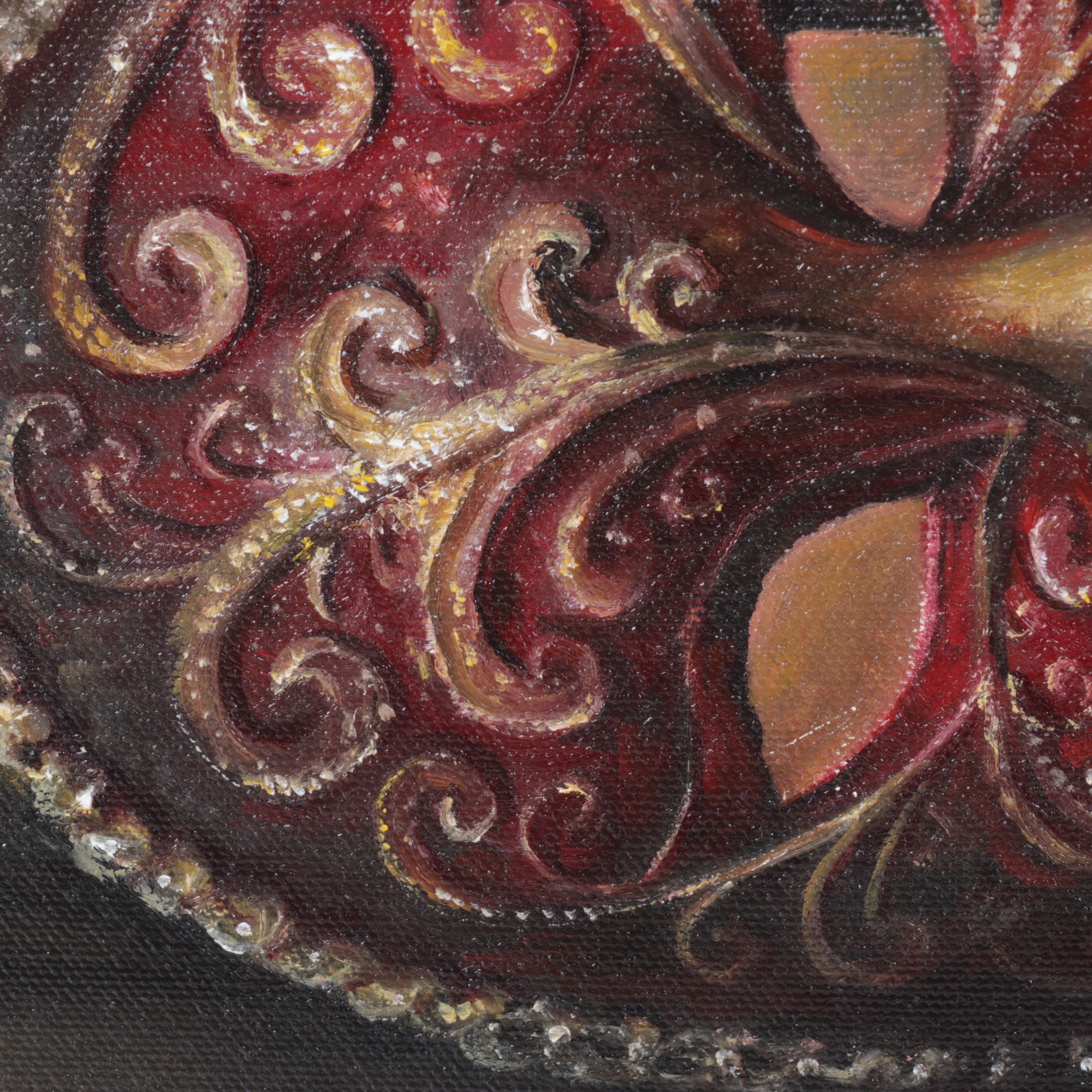 Bruno Surdo Oil Painting of Baroque-Style Masquerade Mask, 2015